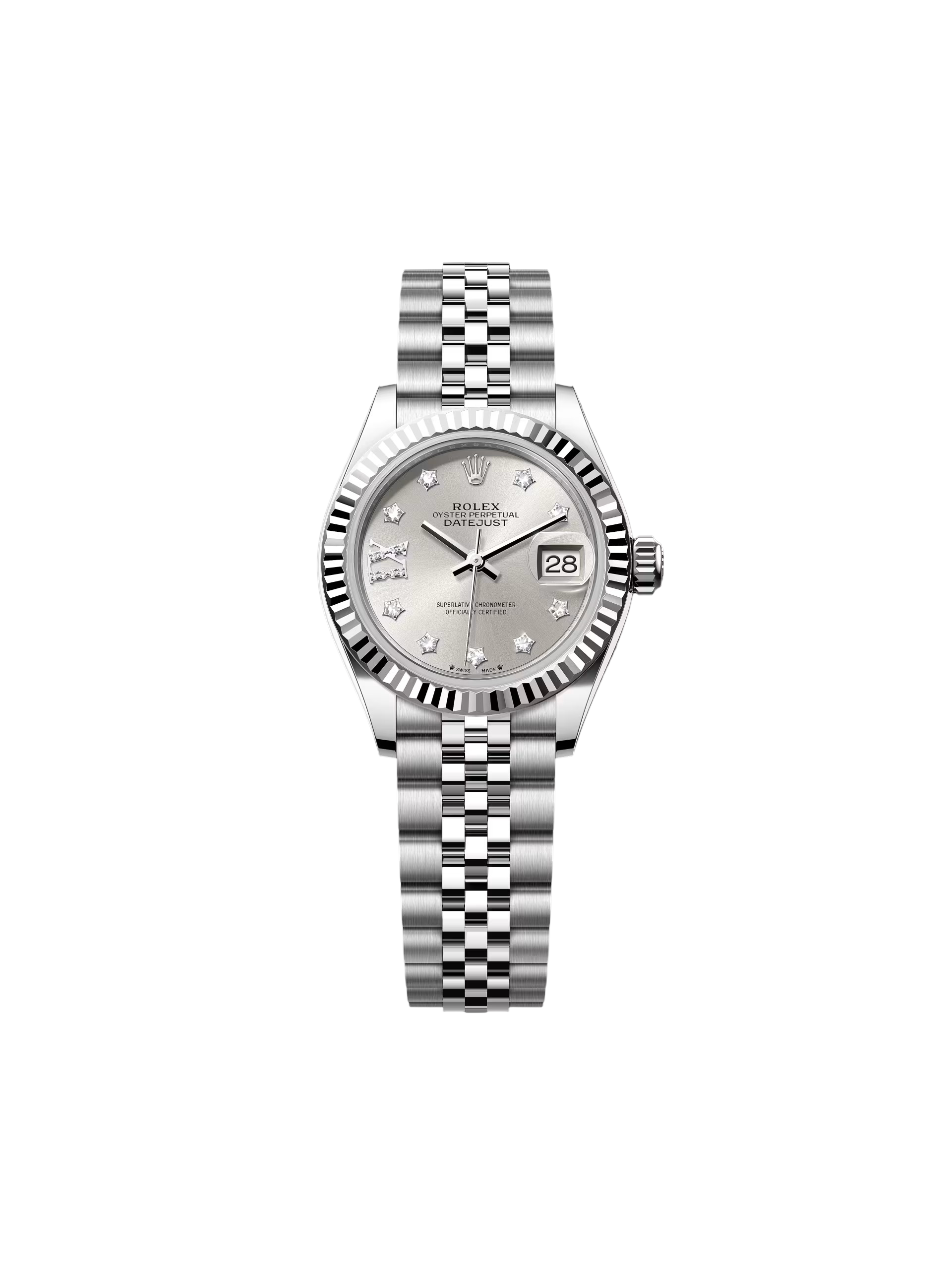 【Super Clone】RLX Lady-Datejust 28mm 279174 Silver Diamond Dial Oyster Bracelet