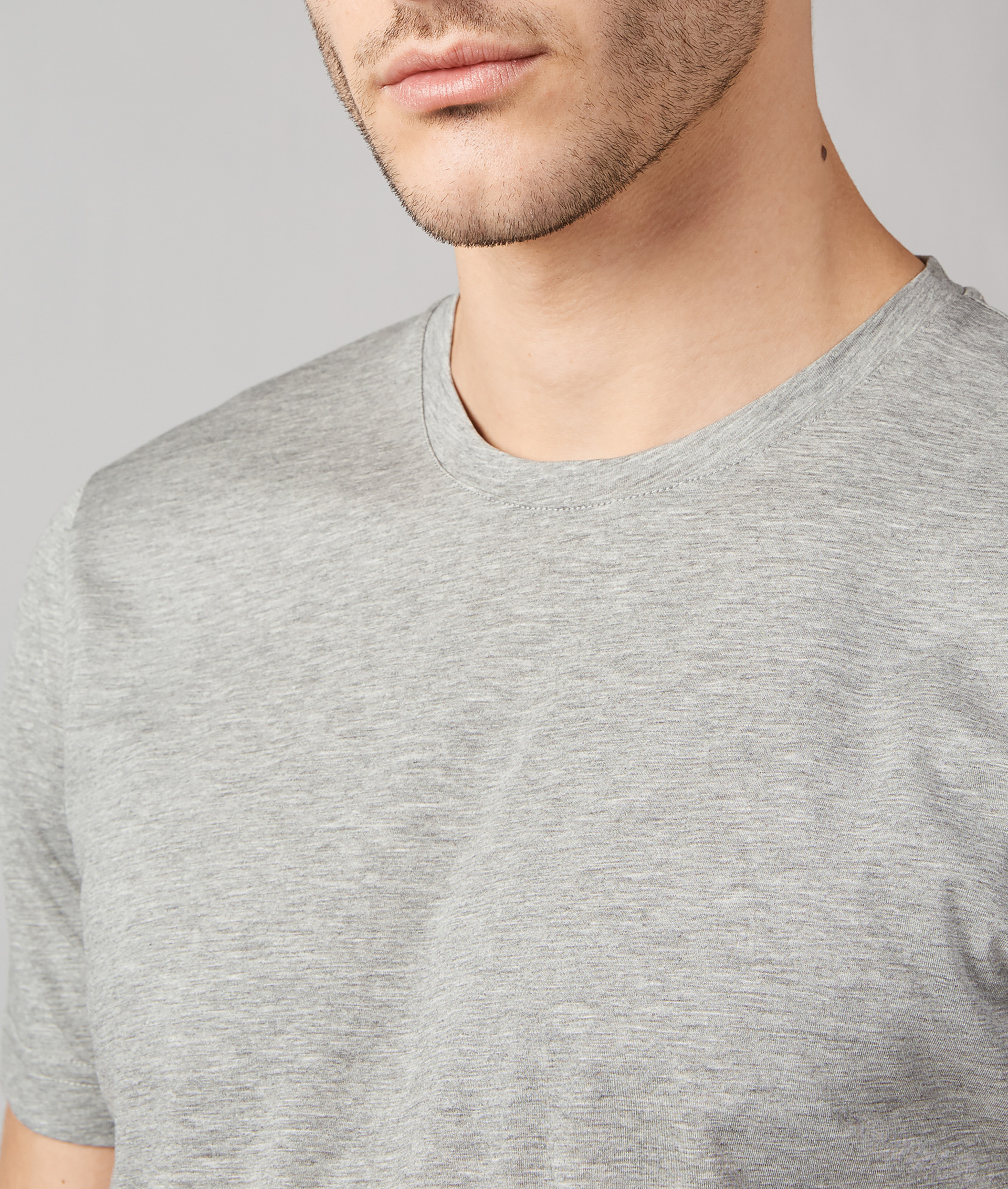 T-SHIRT IN COTTON JERSEY ULTRA LIGHTWEIGHT LIGHT GREY