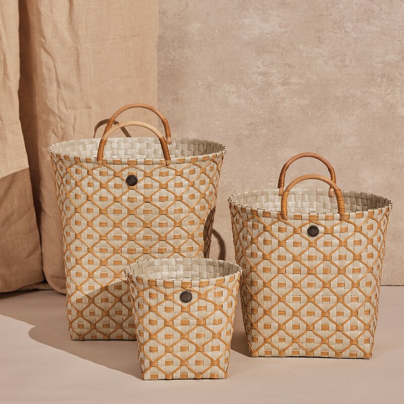 Ivy & Rose stor kurv m/håndtak 35x35 cm pale grey