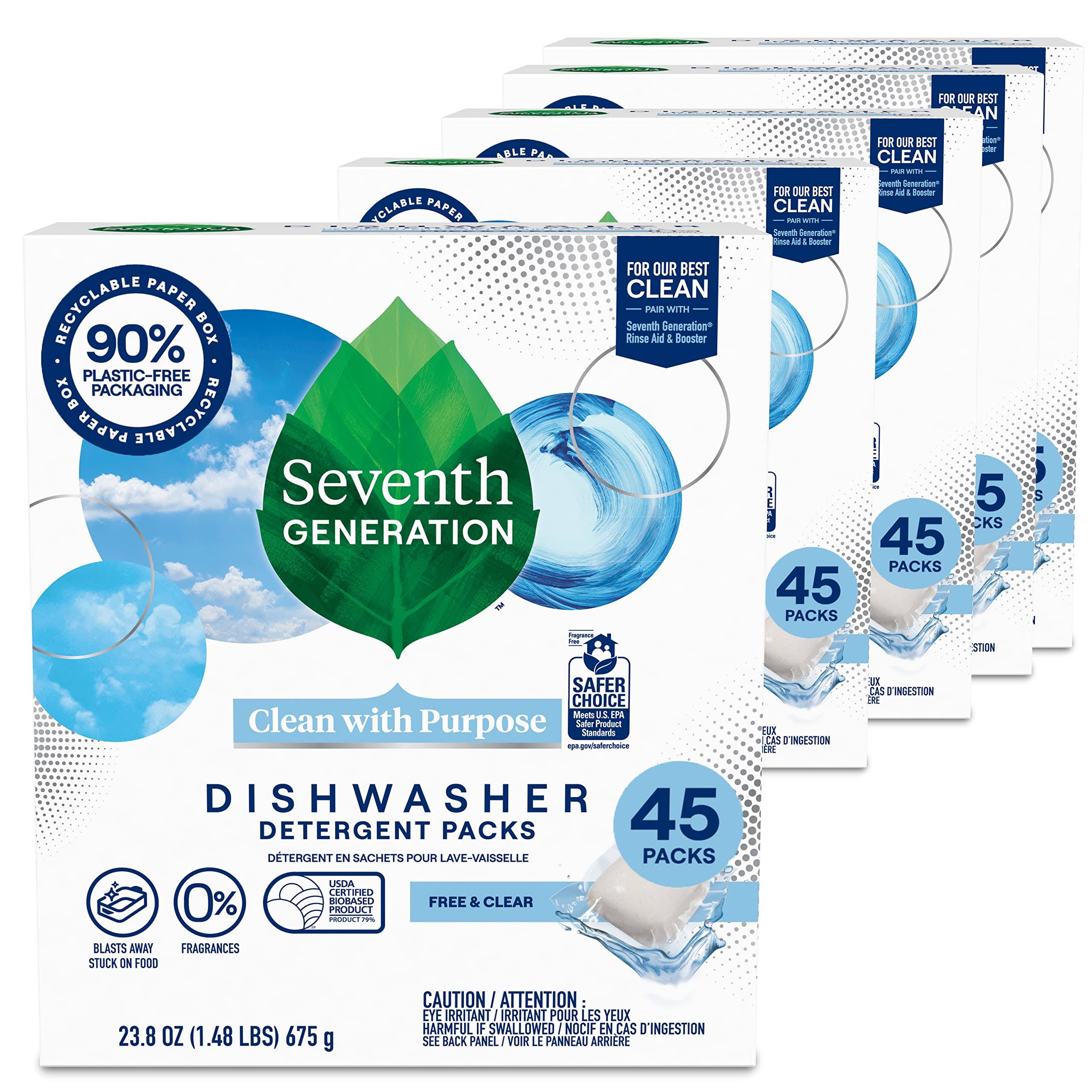 Seventh Generation Natural Automatic Dishwasher Detergent Packs - SEV45180CT | On Time Supplies