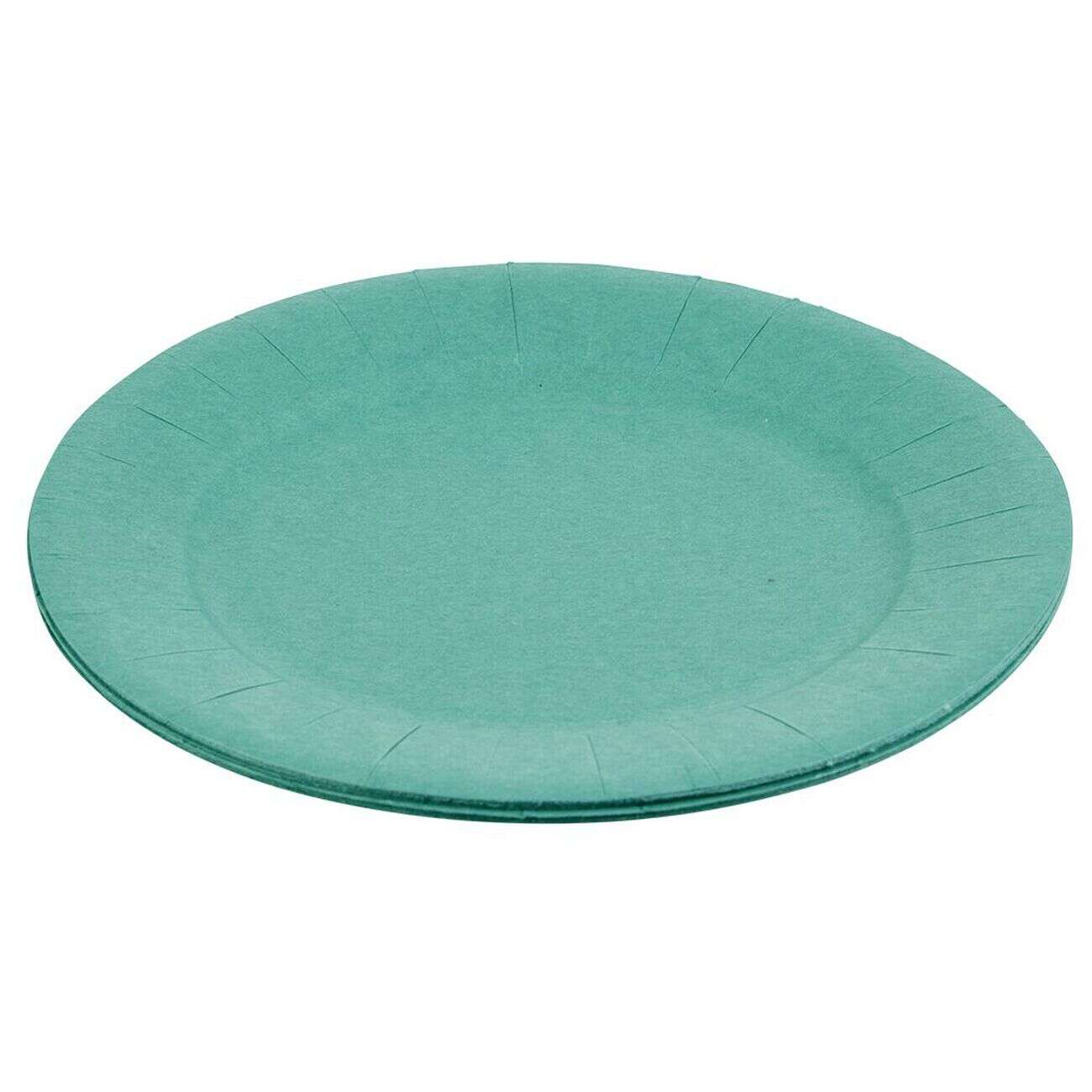 Lot de 10 assiettes en carton vert émeraude Ø18 cm