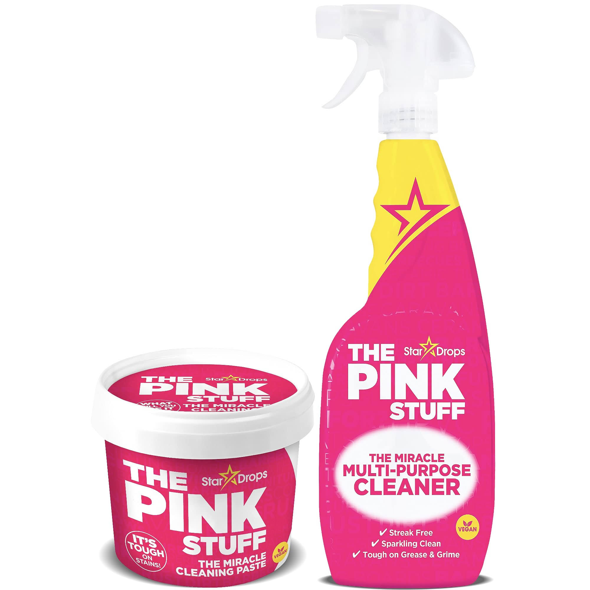 Stardrops - The Pink Stuff - The Miracle Cleaning Paste and Multi-Purpose Spray 2-Pack Bundle ( 1 Cleaning Paste, 1 Multi-Purpose Spray)