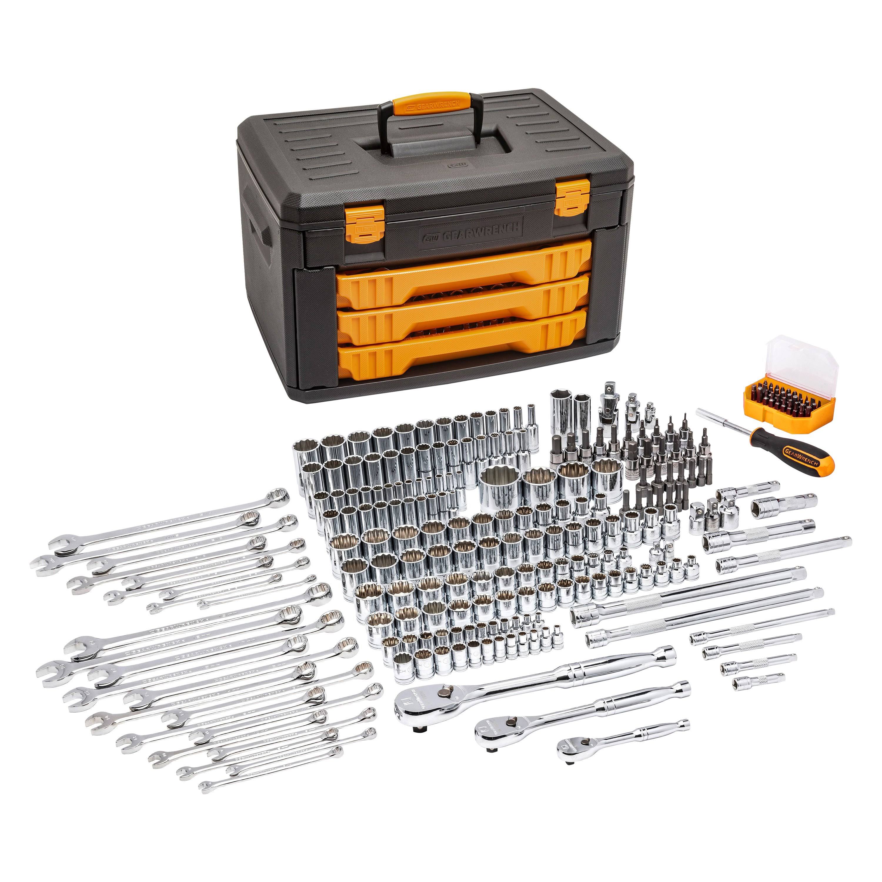 GearWrench 12-Point Mechanics Tool Set in 3 Drawer Box (243-Piece)