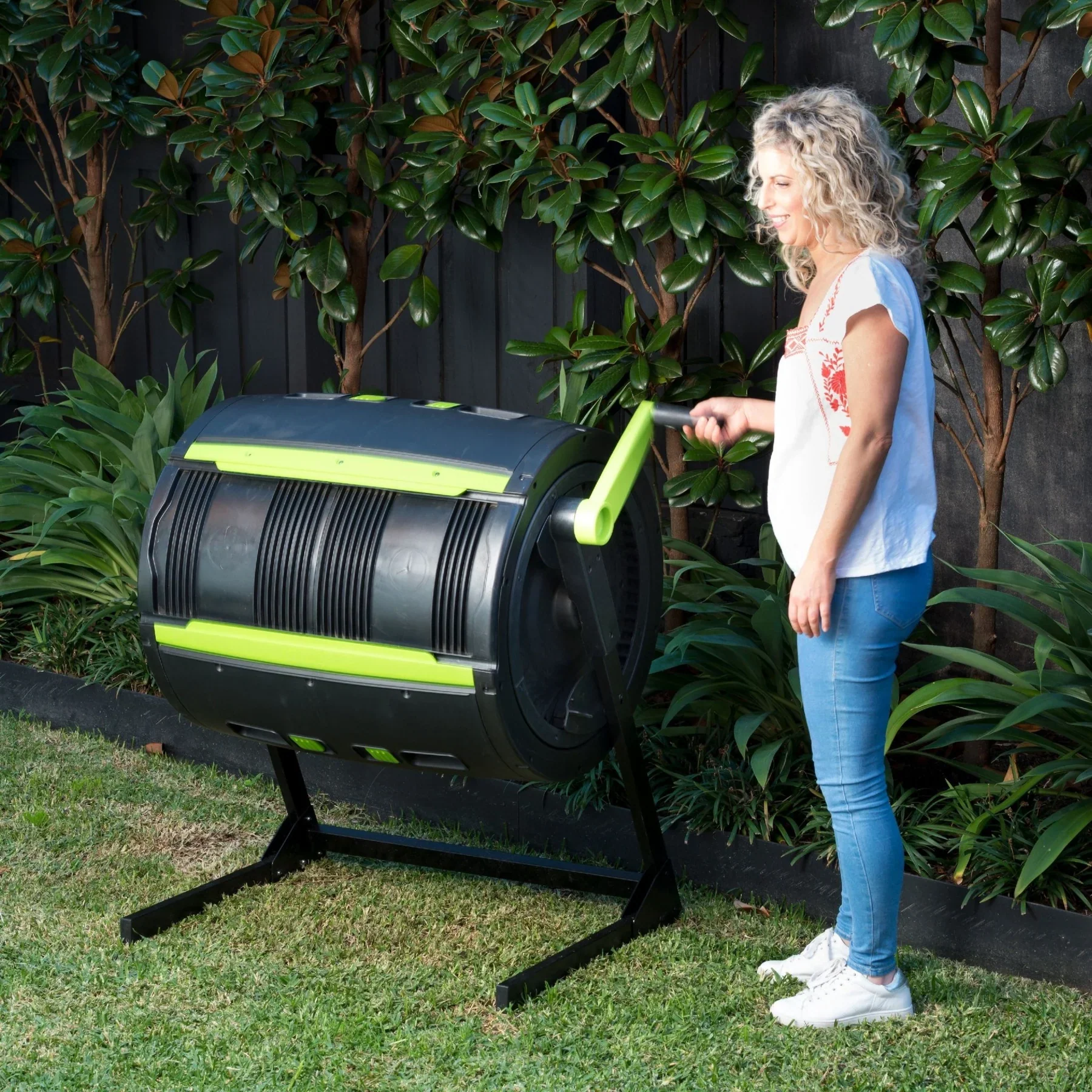 Ensemble composteur rotatif et chariot de 65 gallons