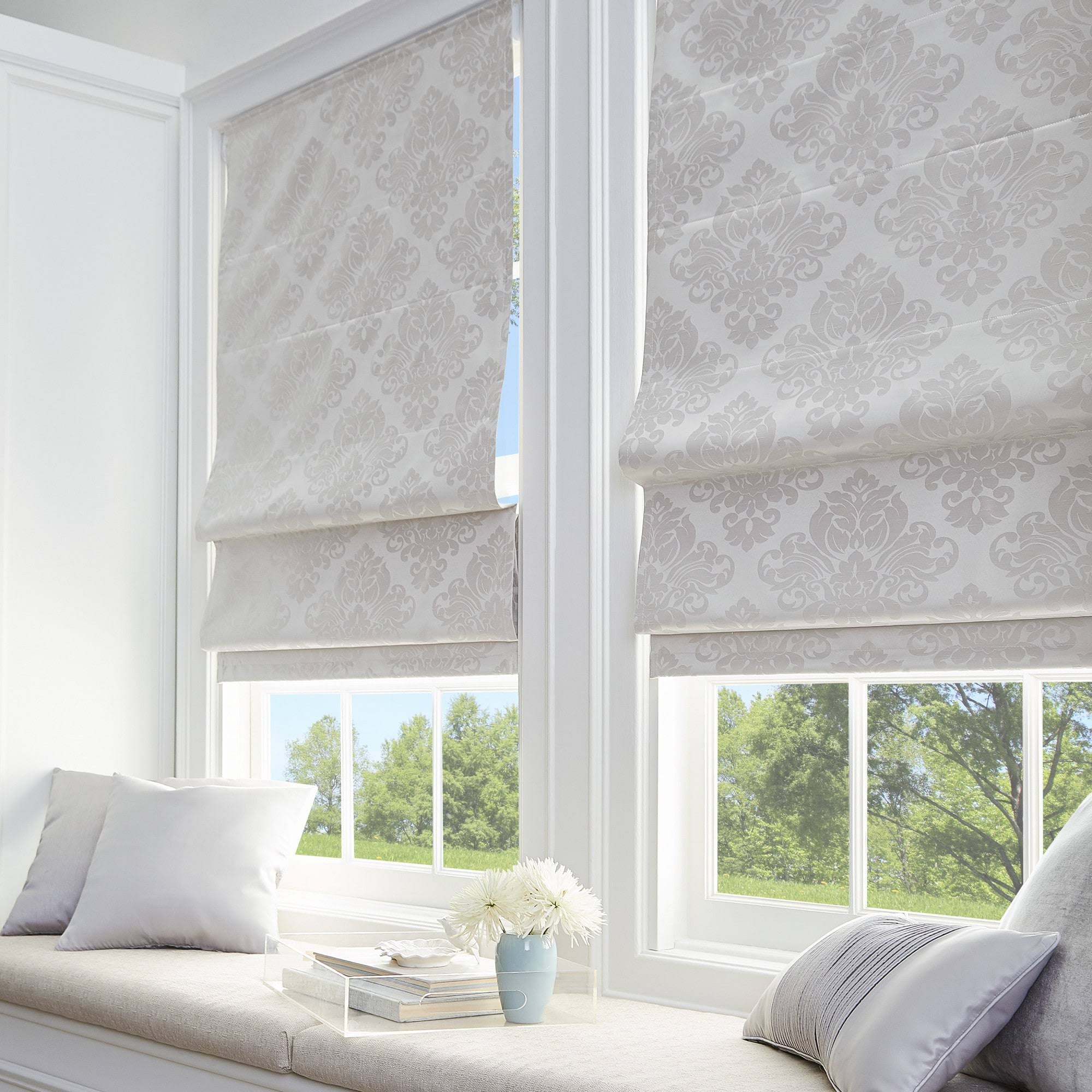 Damask Room Darkening Roman Shade - 27