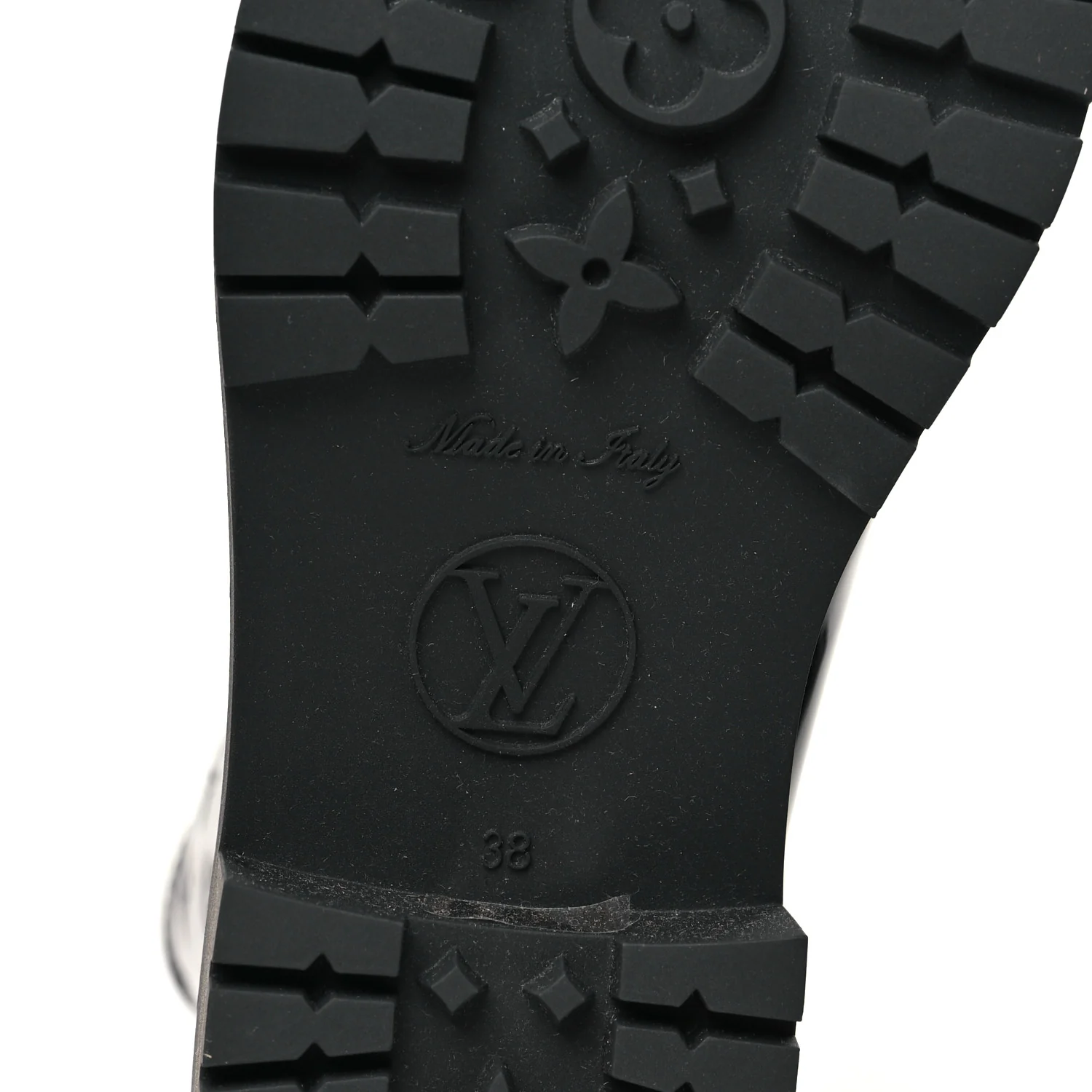 Rubber Embossed Monogram Splash Rain Short Boots 38 Black