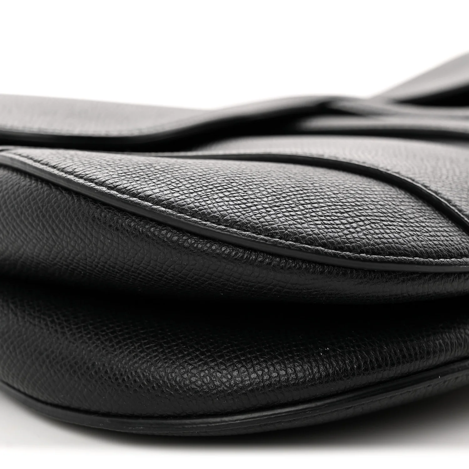 Grained Calfskin Saddle Bag Black