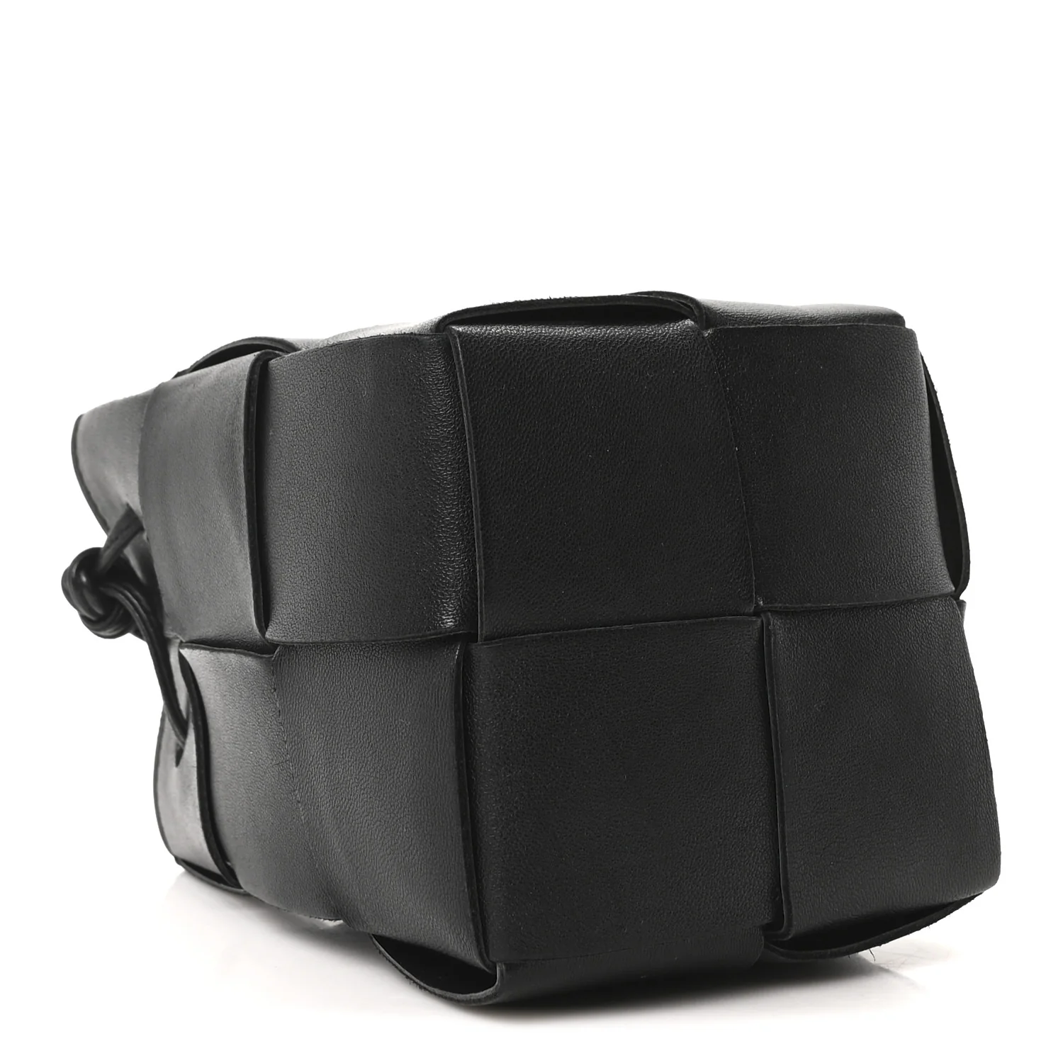 Nappa Maxi Intrecciato Mini Cassette Bucket Bag Black