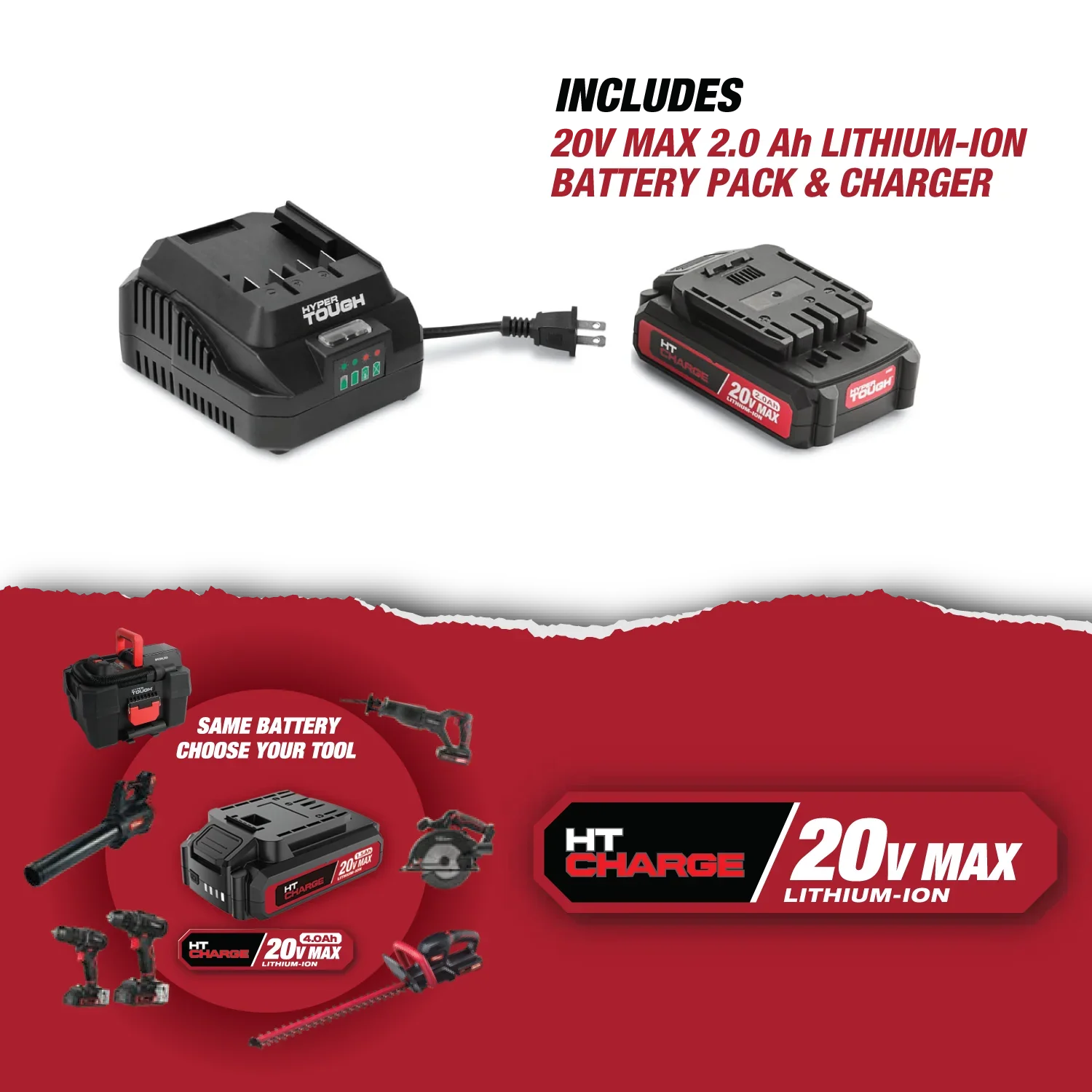 Hyper Tough 1.5 Gallon Wet Dry Vac, 20V Max, Brushless Motor, Cordless, Battery and Charger Included