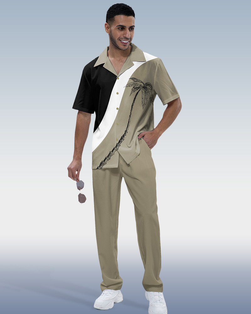 Combinaison de vacances pour homme Suitmens à manches courtes et colorblock