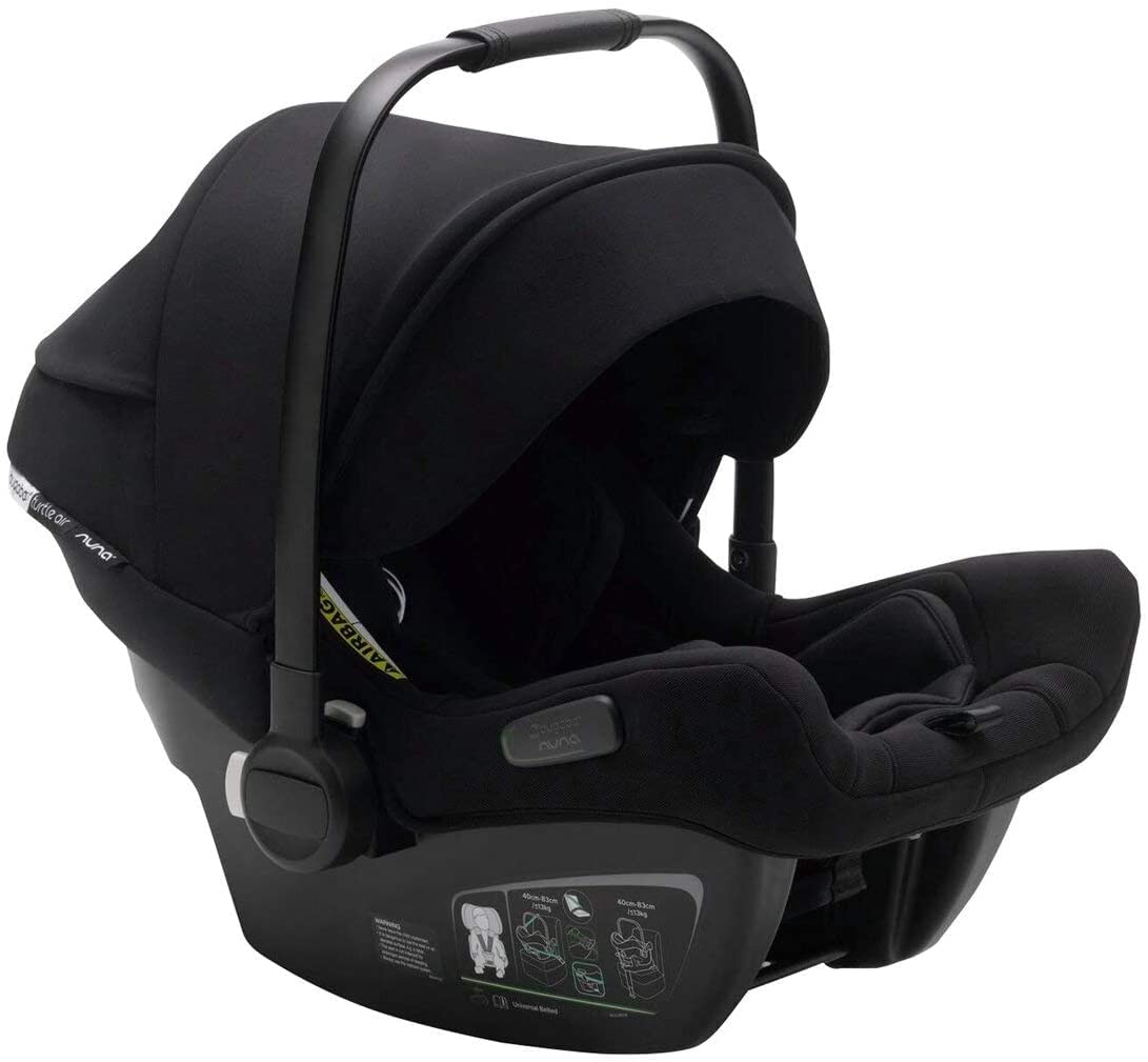 Siège auto Bugaboo Turtle Air by Nuna + base - Compatible avec les poussettes Bugaboo Fox, Lynx, Donkey Bee et Ant - Convient aux bébés de 1,8 à 14,5 kg - Siège auto léger - Noir