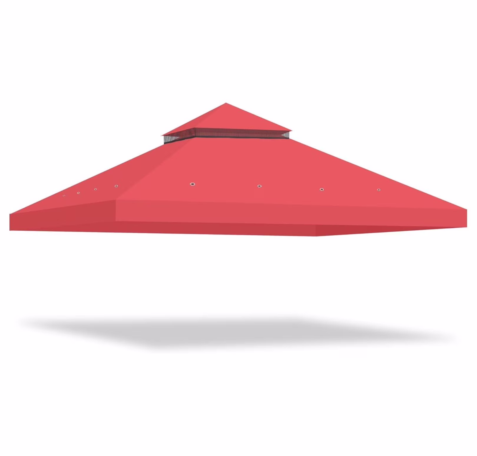 10x10 Ft 2-Tier Canopy Top Replacement for Petpvilit Gazebo Outdoor Yard Garden Patio Cover Red
