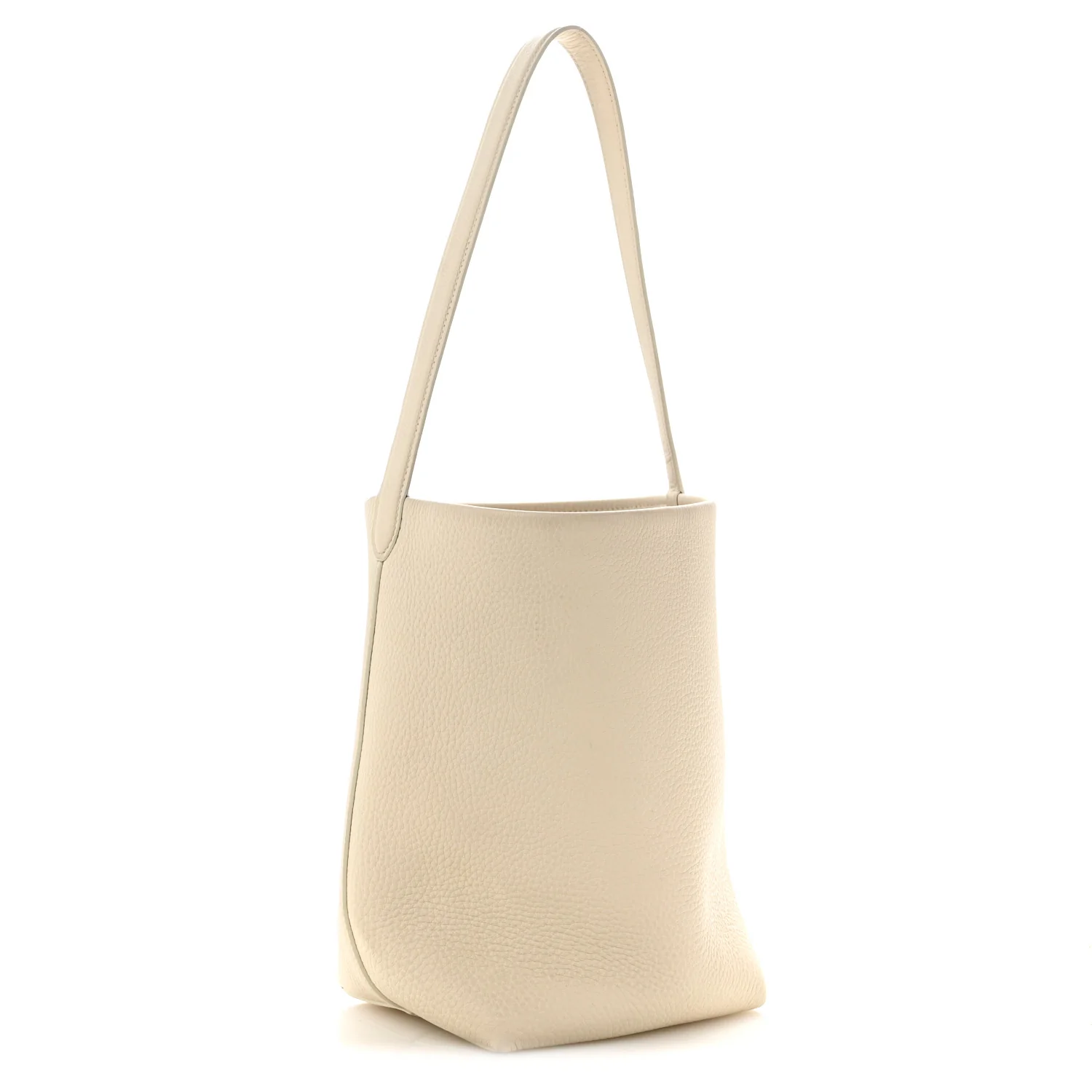 Grained Calfskin Medium N/S Park Tote Ivory