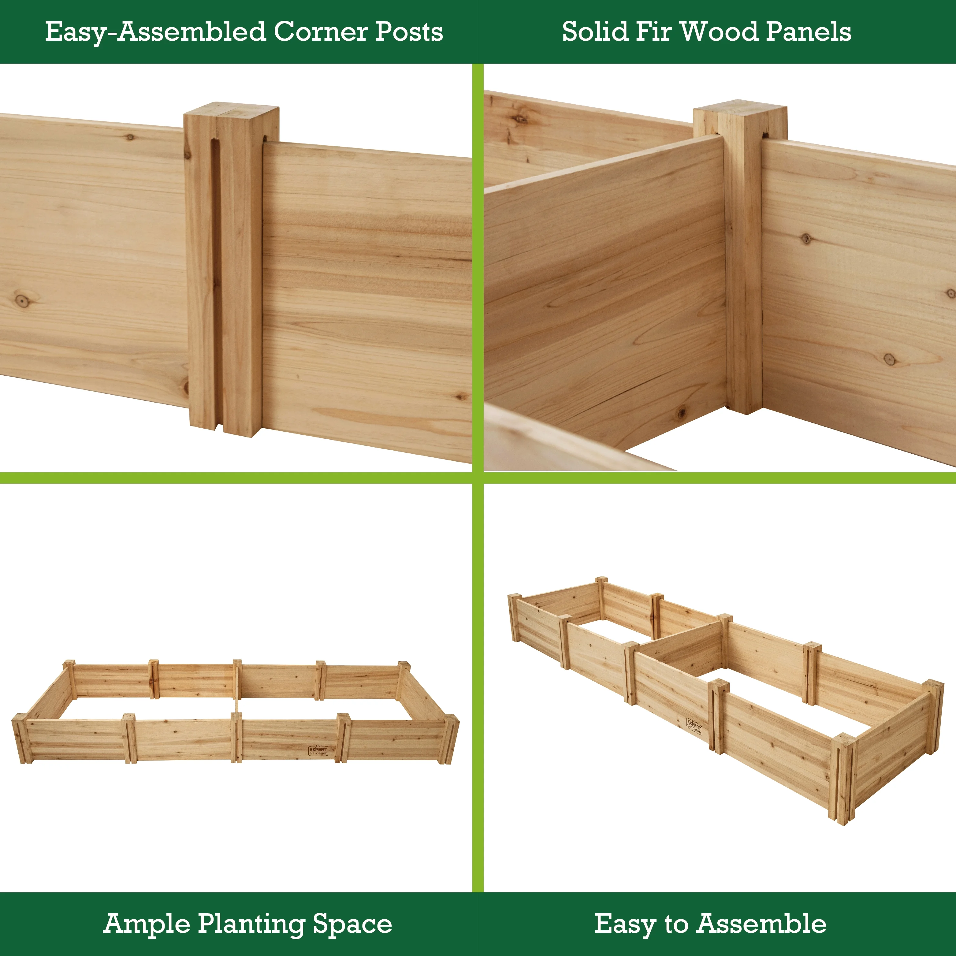 Outdoor Wood Garden Bed, 7.4 ft L x 2 ft W x 10.6 in H - Image 3