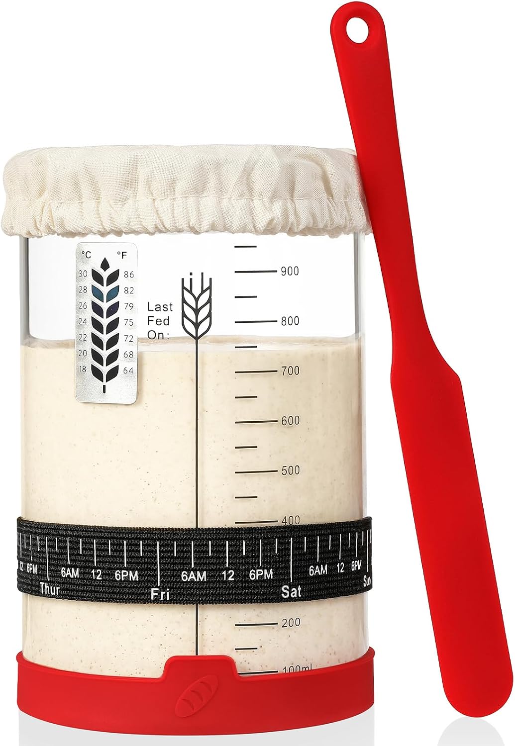 Sourdough Starter Jar Kit, 24 oz Wide Mouth Sour Dough Jars Glass