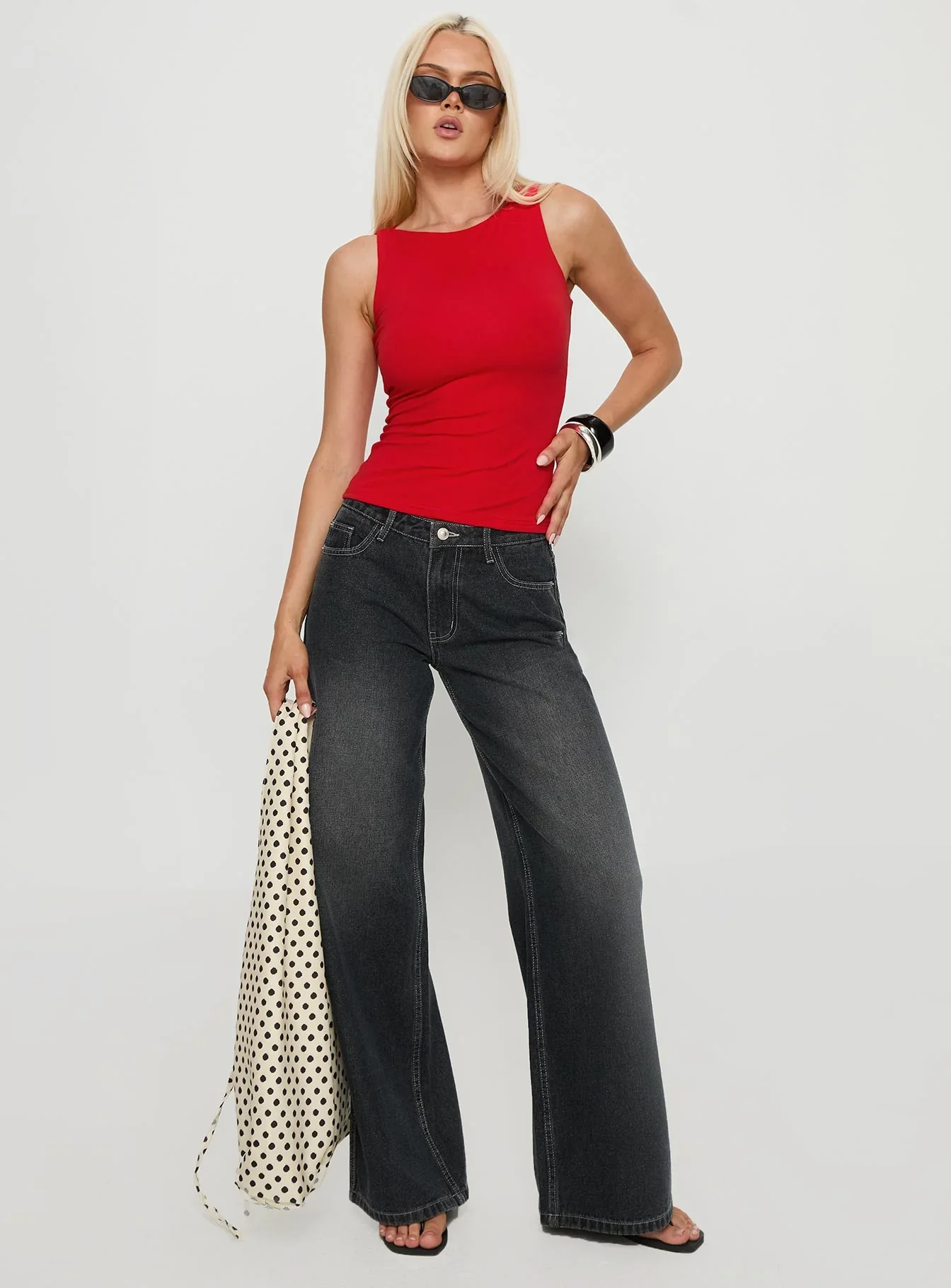 Lose Your Number High Neck Top Red