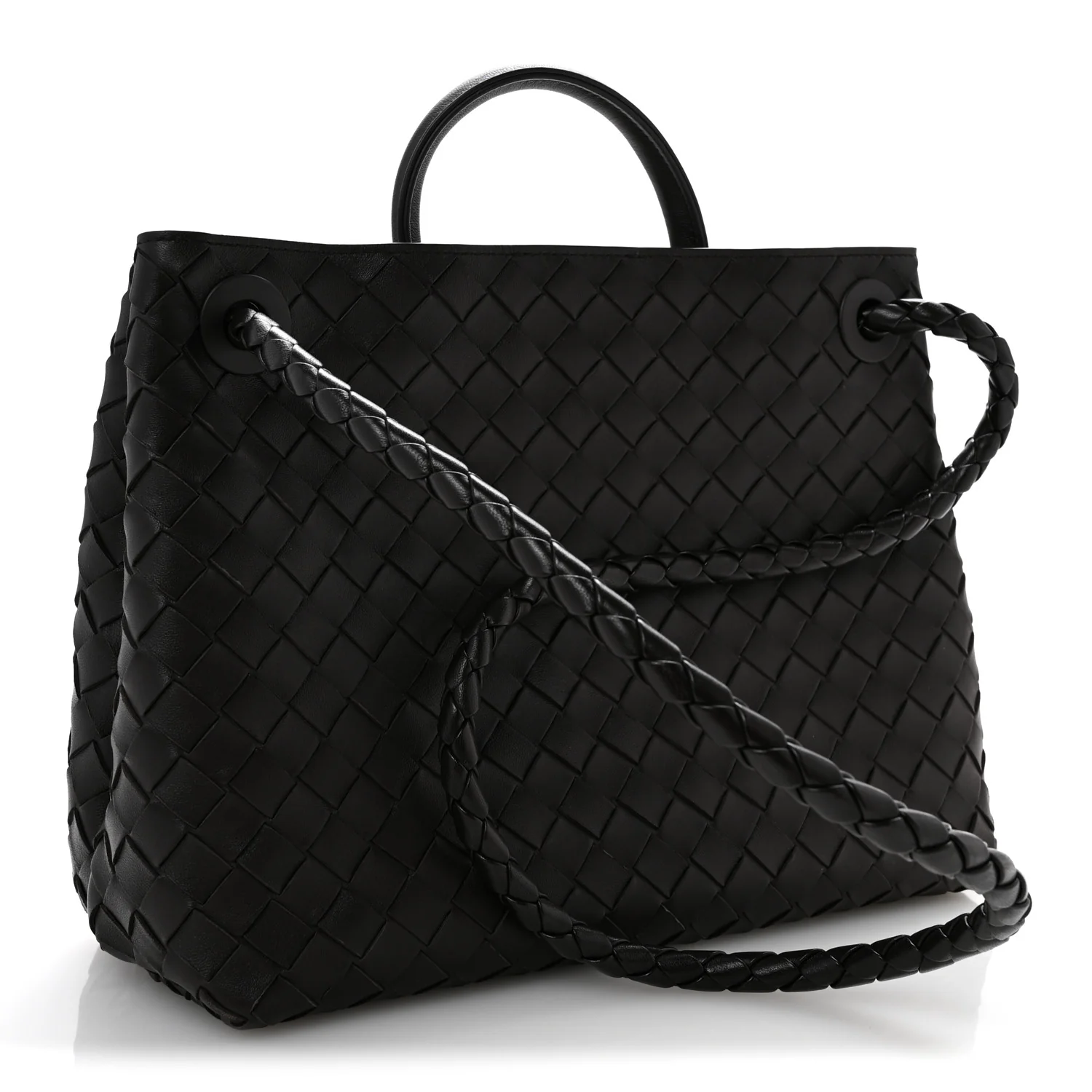 Nappa Intrecciato Medium Andiamo Shoulder Bag Fondant