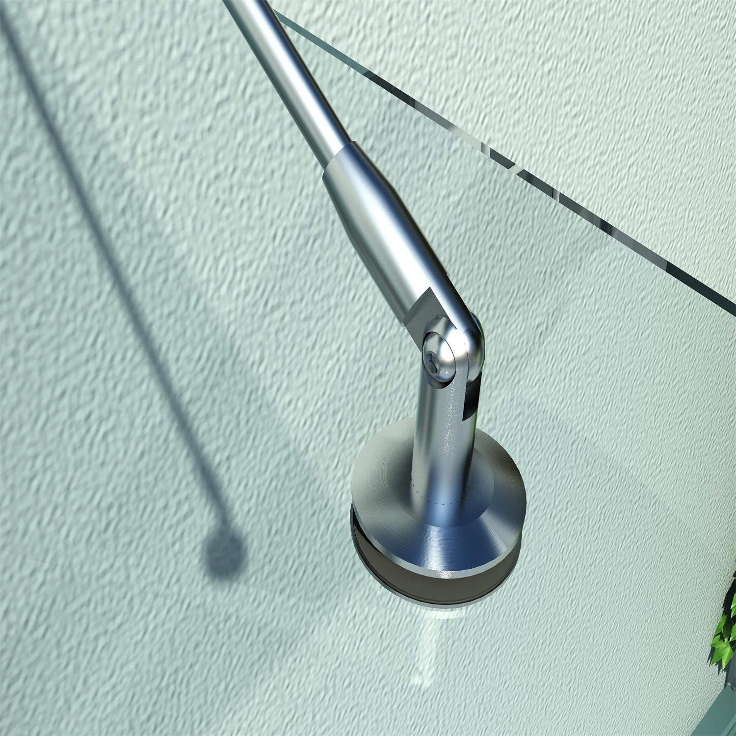 HOMCOM® luifel glazen luifel deur luifel veiligheidsglas roestvrij staal helder glas gelaagd veiligheidsglas VSG 304 200x90cm