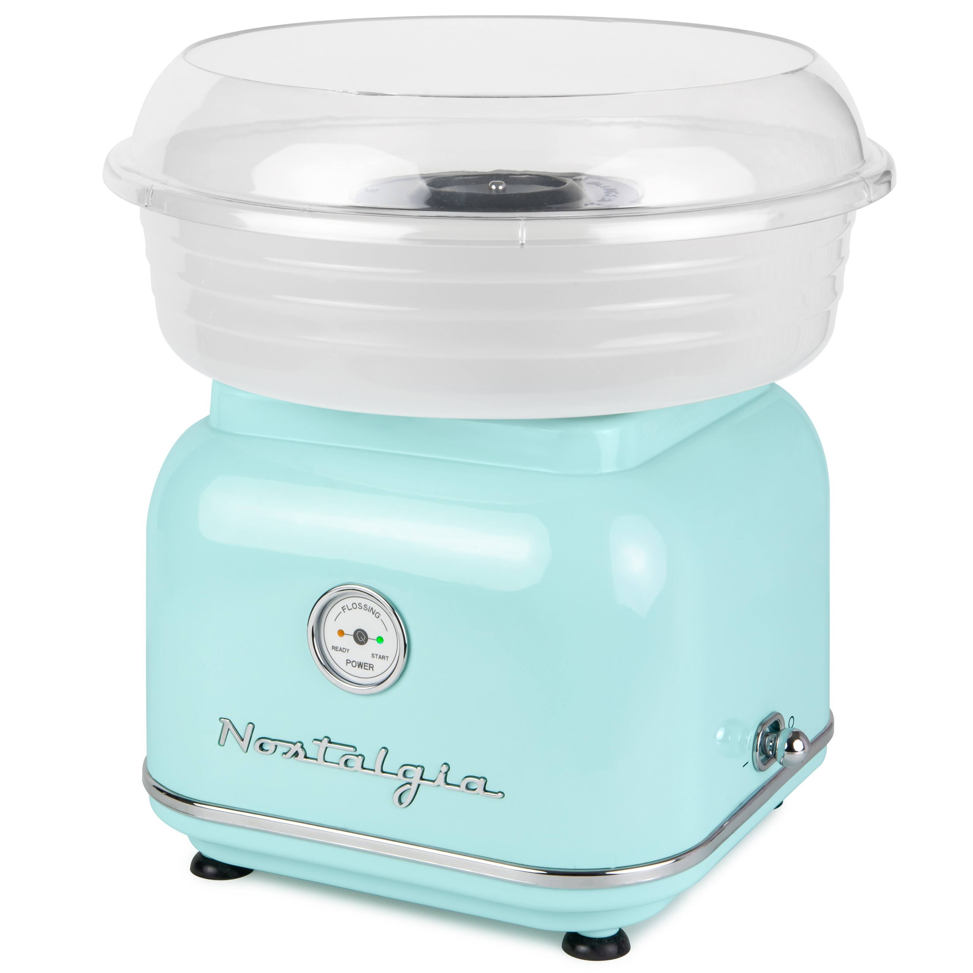 Nostalgia - Clcm8aq Classic Retro Hard & Sugar-Free Candy Cotton Candy Maker - Aqua