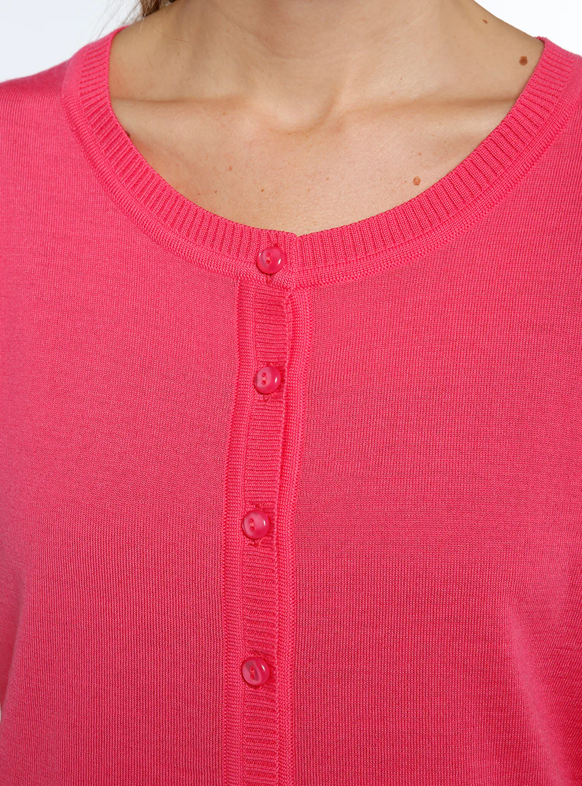 Cardigan femme manches courtes rose