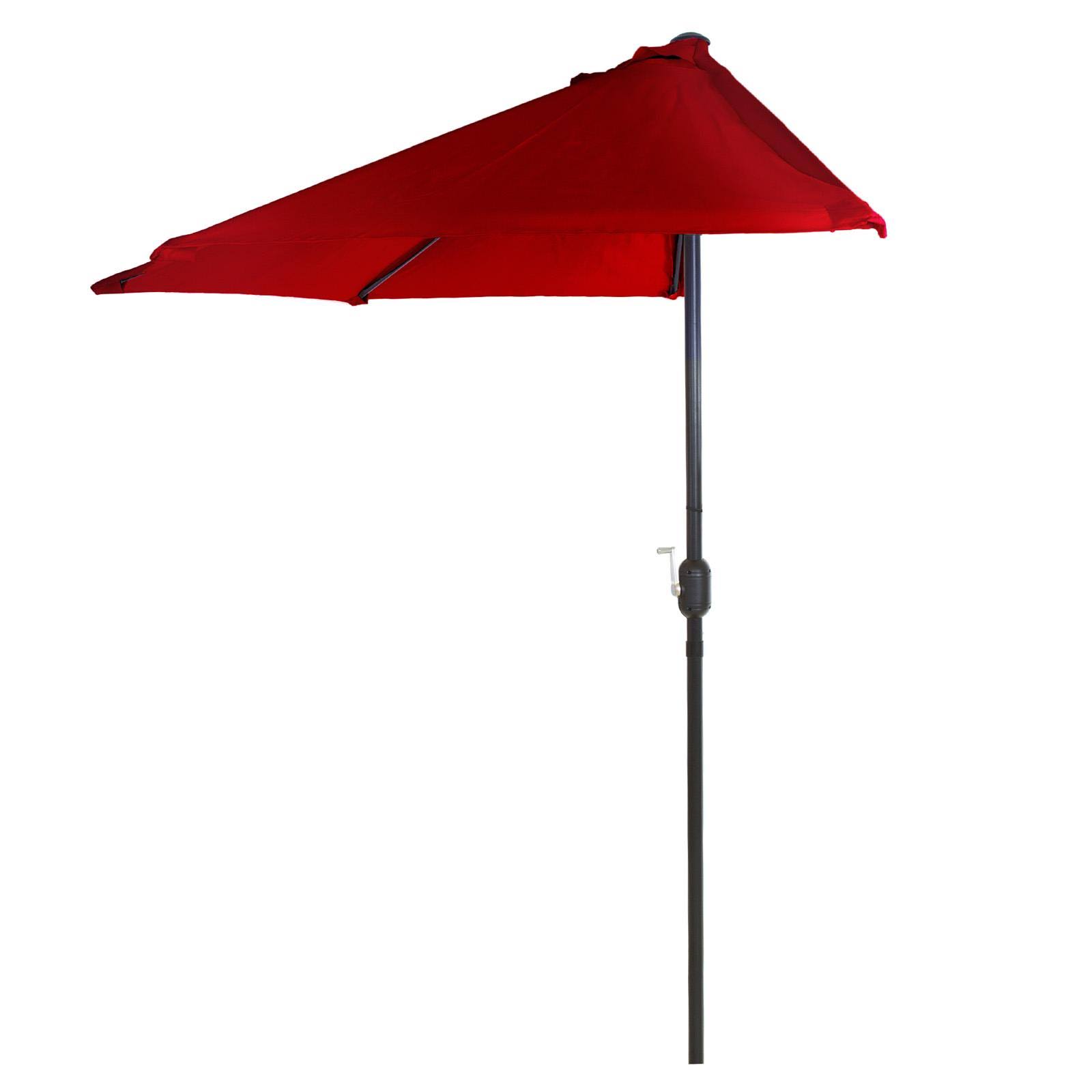 Pure Garden 9-ft. Half Round Patio Umbrella, Size: 48, Red