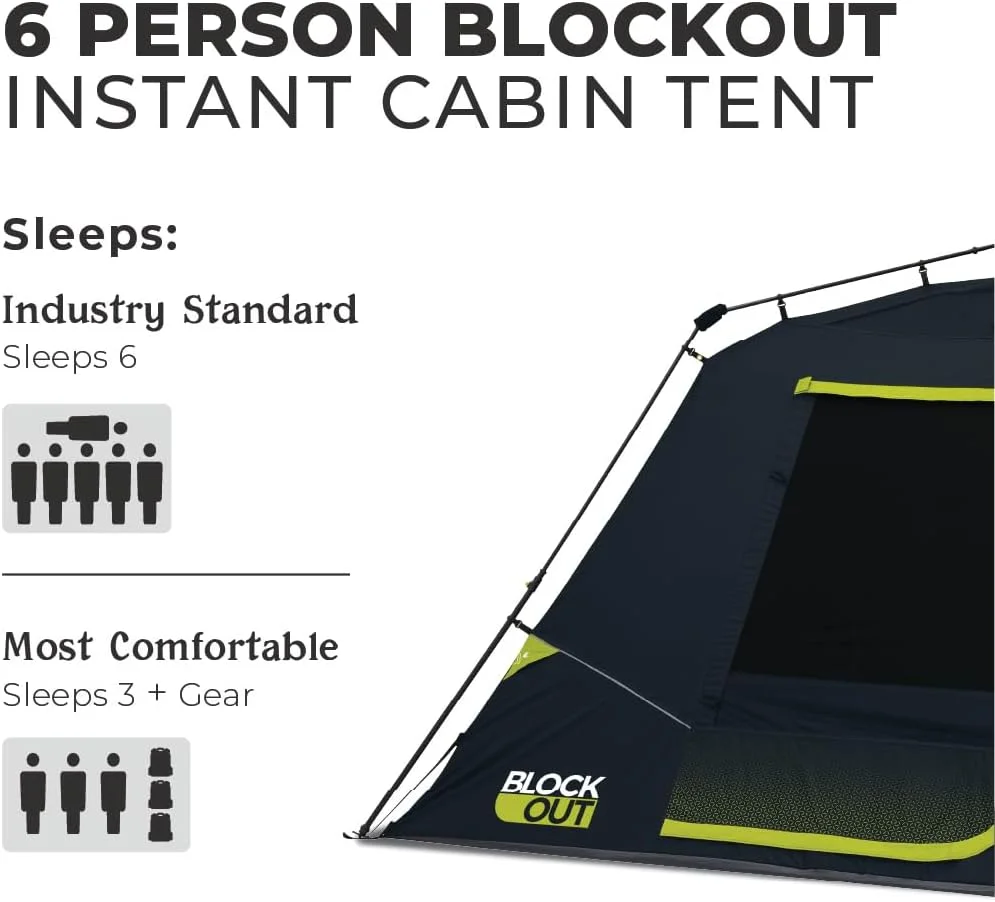 6P Blockout Instant Cabin Tent - Image 5