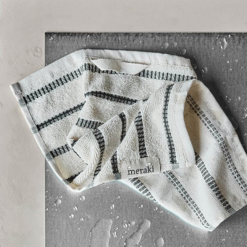 Vaskeklut 30x30 cm 3 stk offwhite/svart