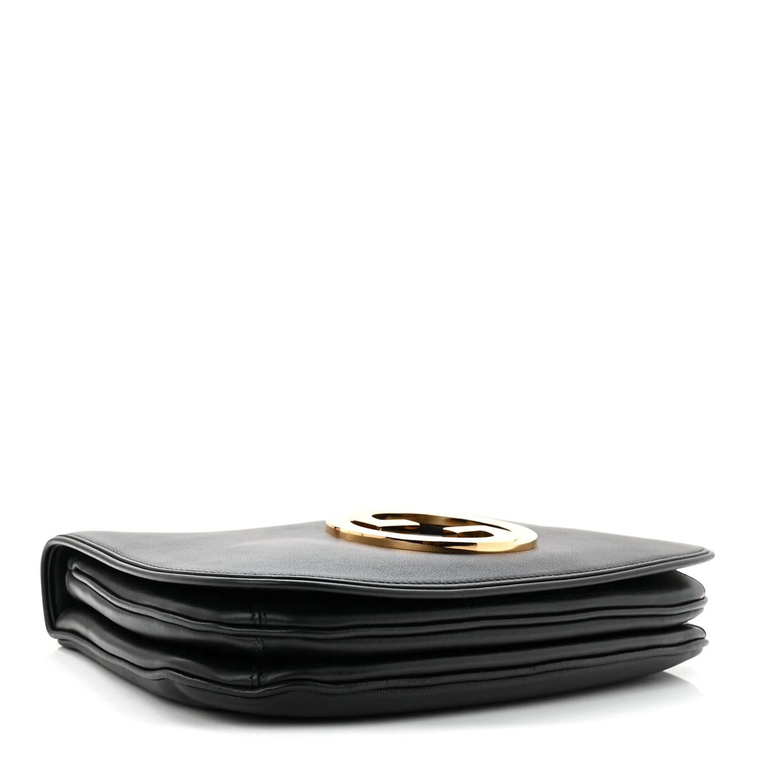 Roxy Calfskin Web Medium Blondie Top Handle Shoulder Flap Bag Black