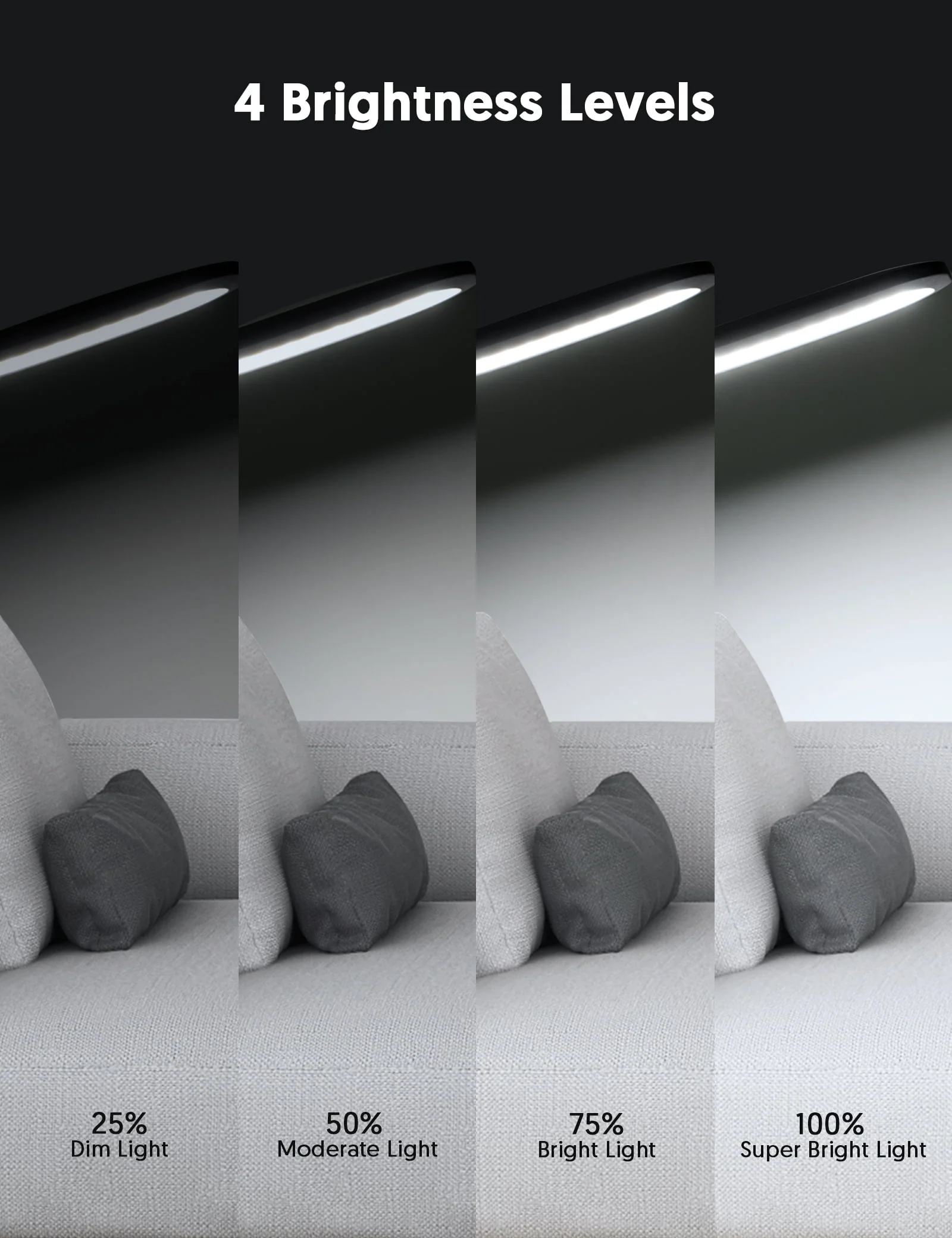 TECKIN Floor Lamp, Dimmable Black Lamp with 5 Color 4 Brightness and Adjustable Gooseneck Image 3