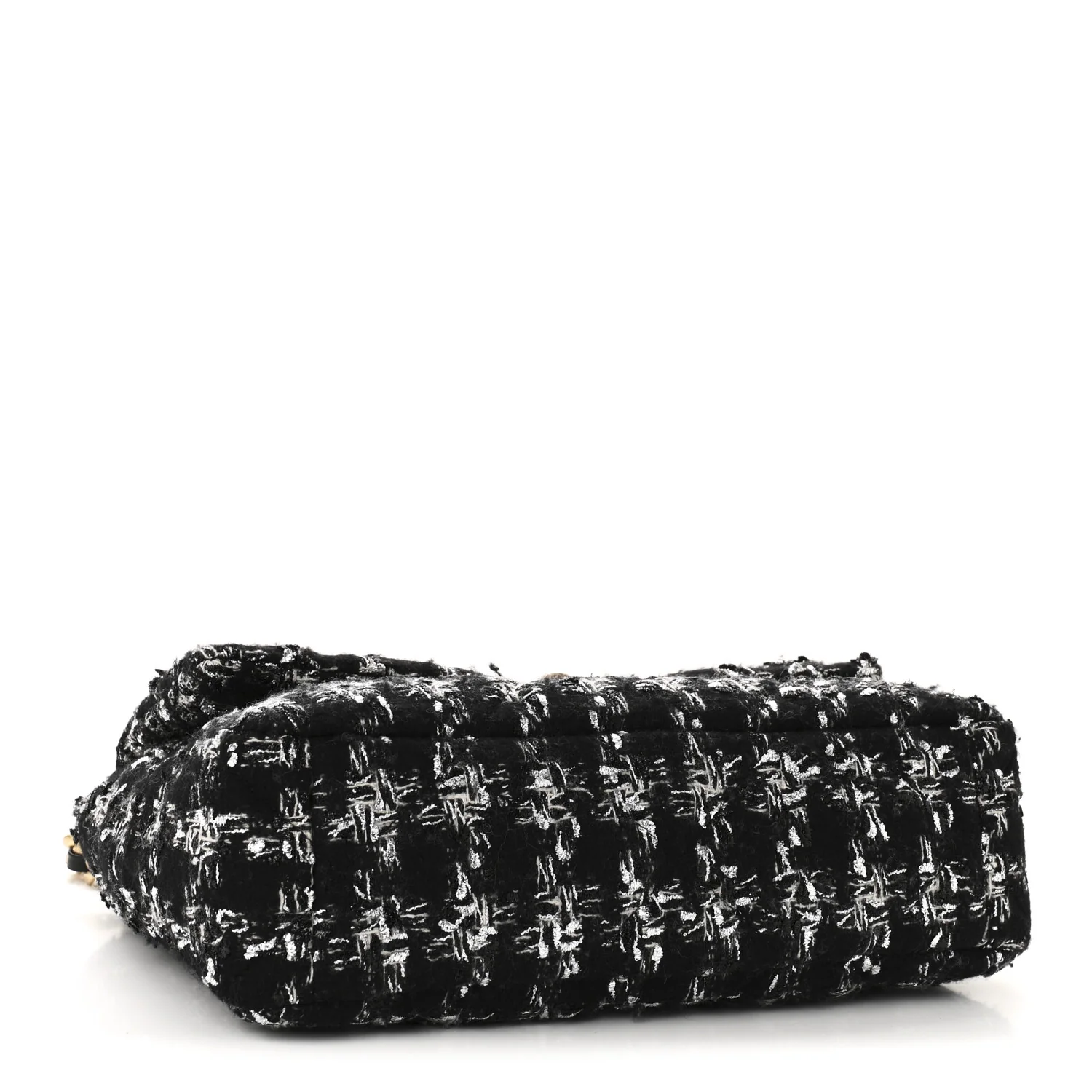 Tweed Quilted Large Chanel 19 Flap Black Silver Ecru