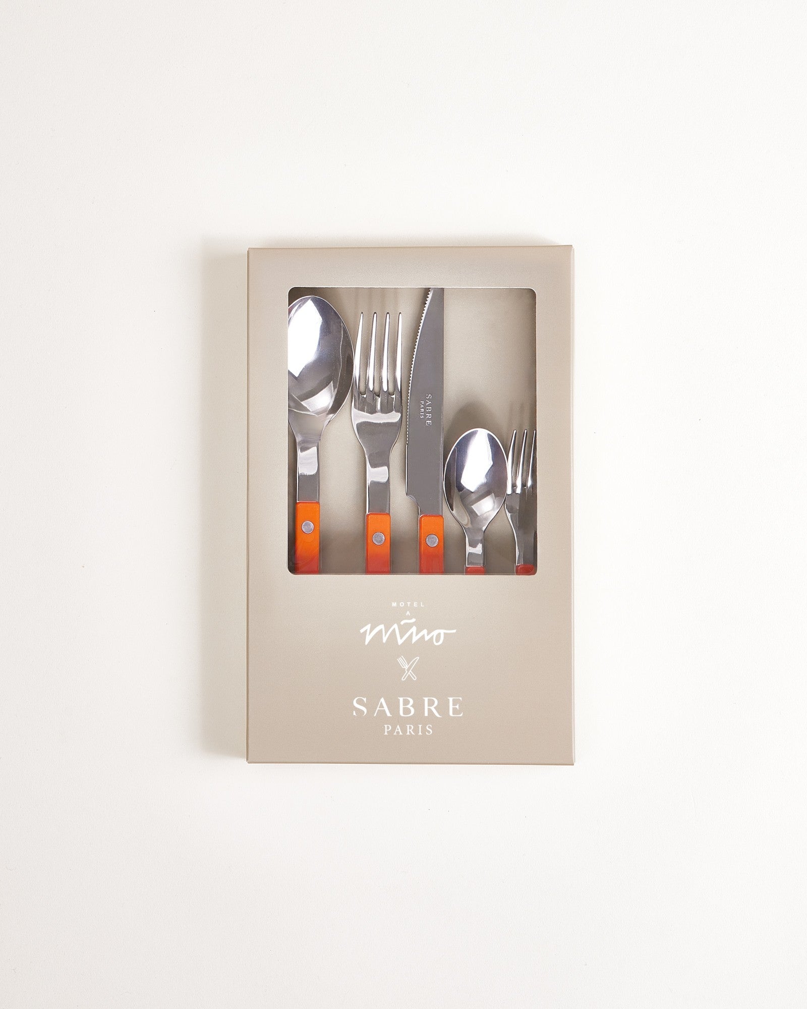 MAM X SABRE PARIS - CUTLERY SET OF 5 ORANGE OFF-WHITE