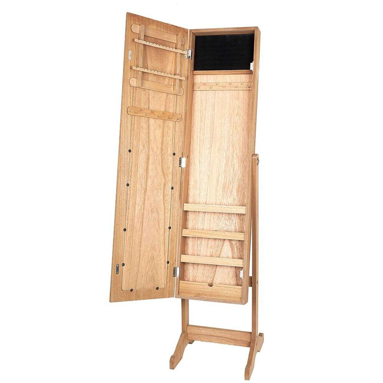 Miroir psyché range bijoux sur pieds en bois