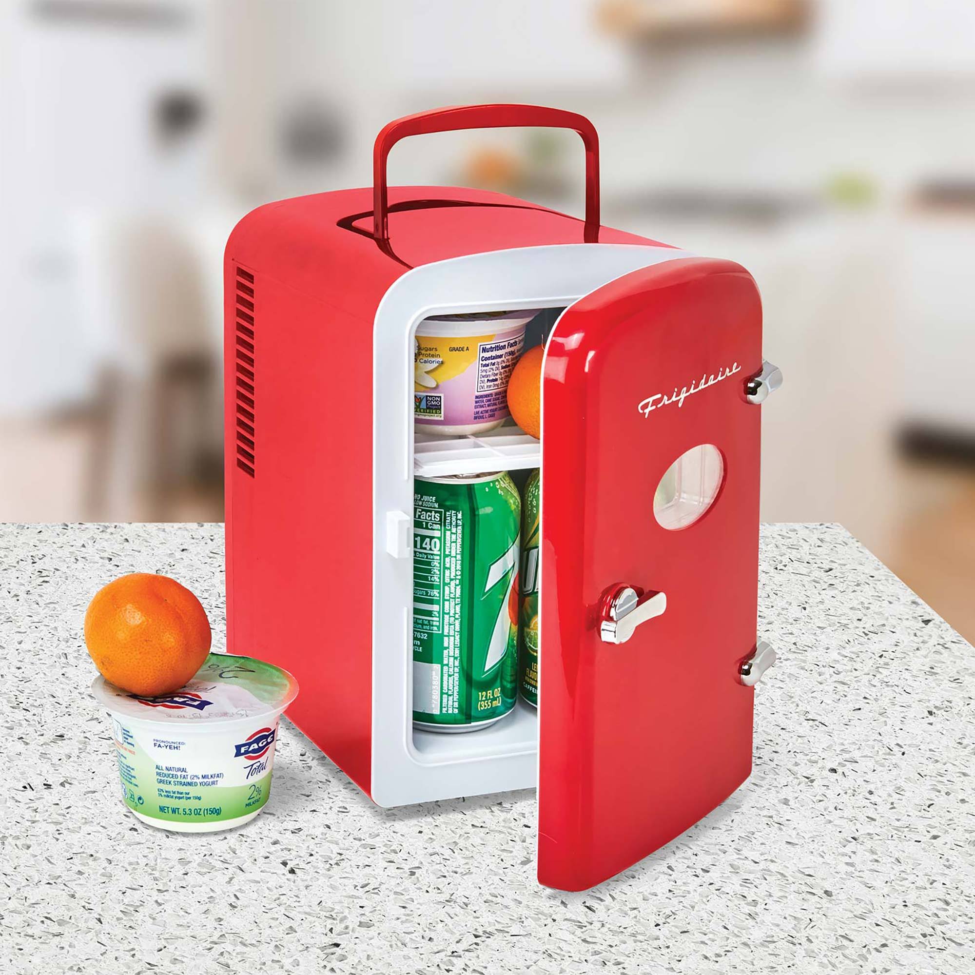 Frigidaire 6-Can Mini Retro Beverage Fridge - Red