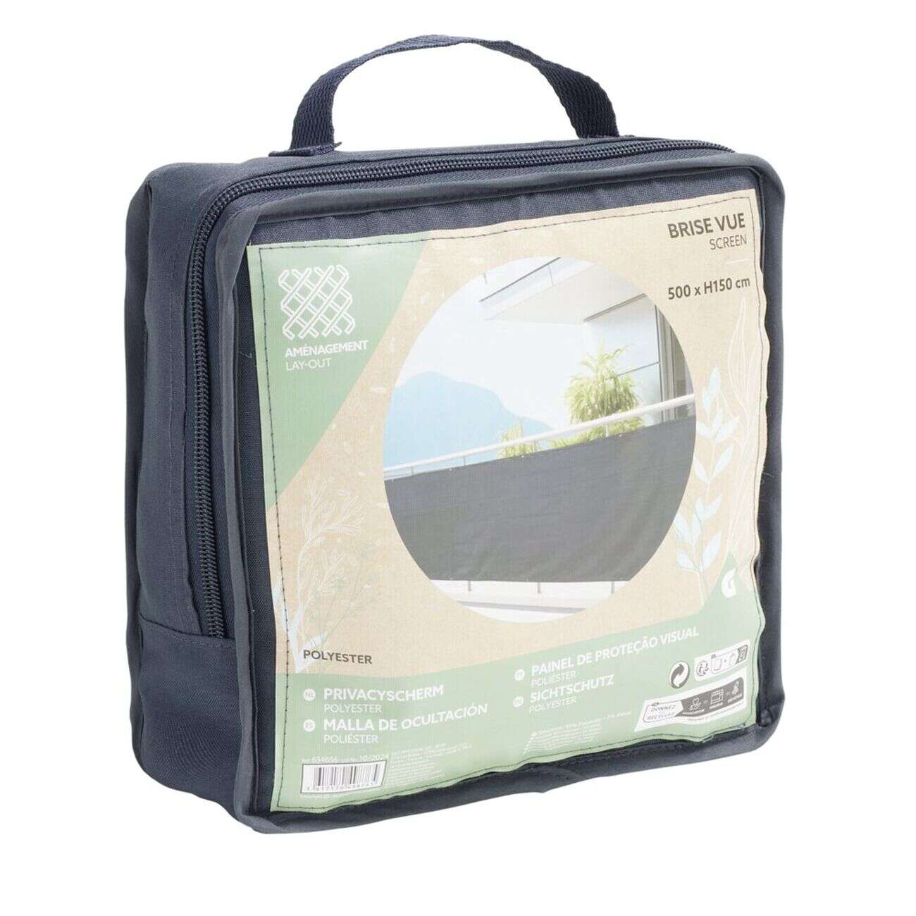 Brise-vue polyester gris L500xH150cm