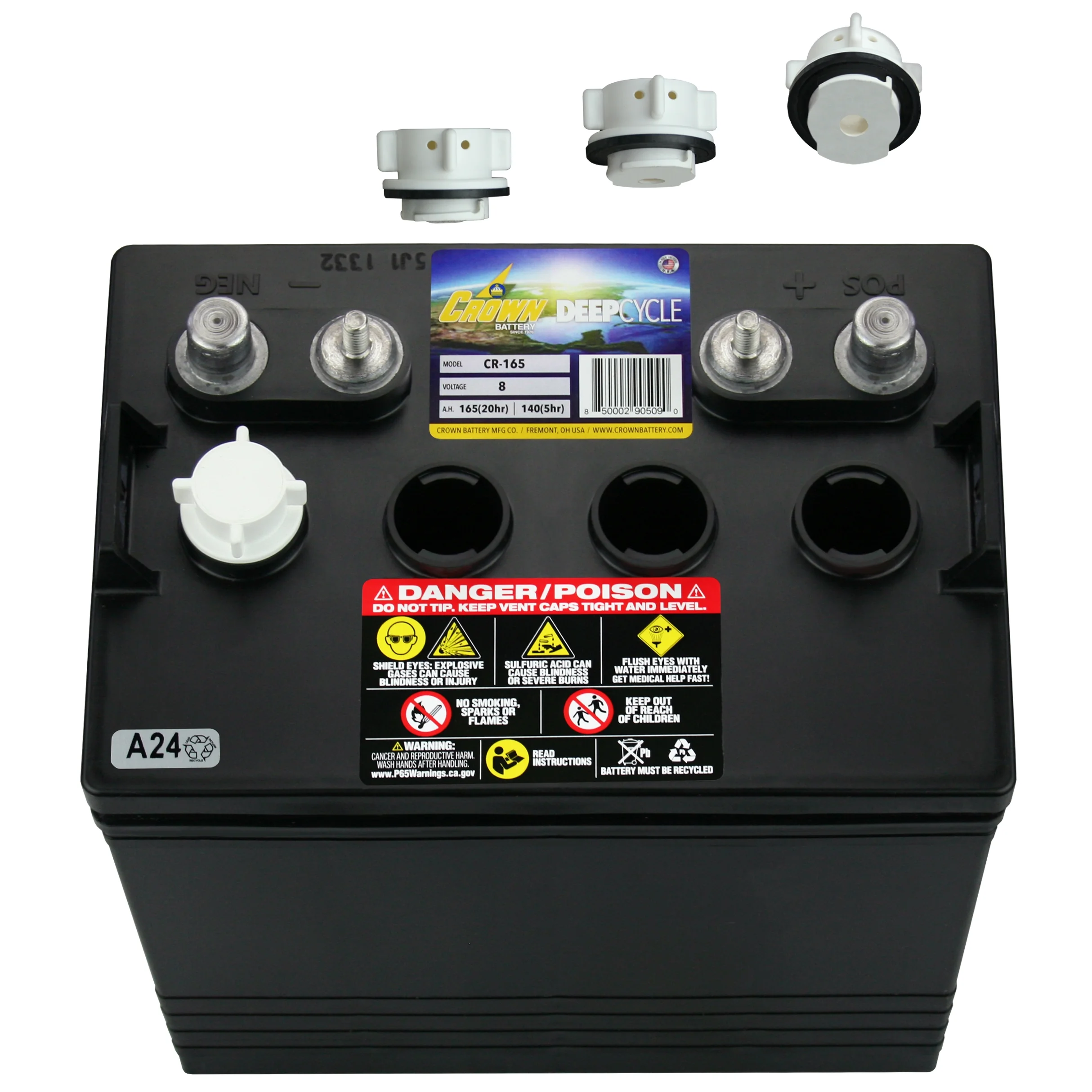 CR-165 8V Deep-Cycle Flooded Battery replaces Trojan T-875 X4 - Image 7