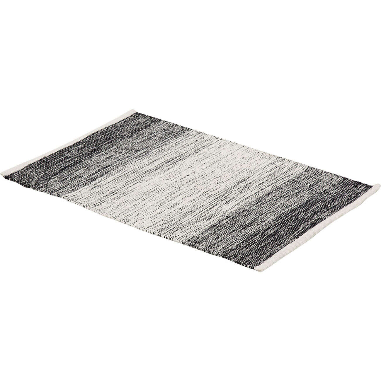 Tapis rectangulaire dégradé rayure blanche et noire