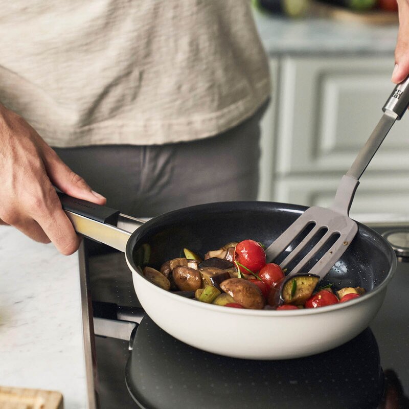 Pure stekepanne 24 cm keramisk non-stick elfenbenshvit