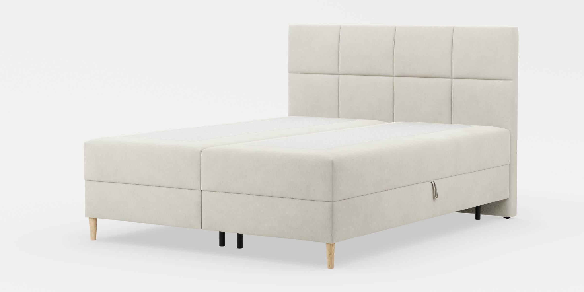 by fonQ Novae Boxspring met Opbergruimte 160 x 200 cm - Crème / Nature