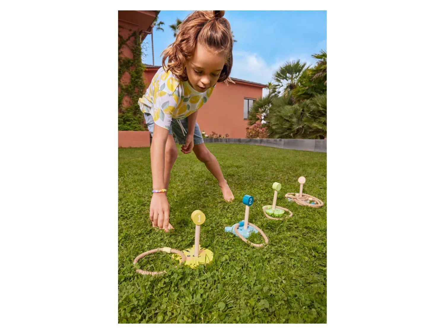 lupilu Jeu de quilles animaux ou Jeu de croquet ou Jeu de lancer d'anneaux animaux