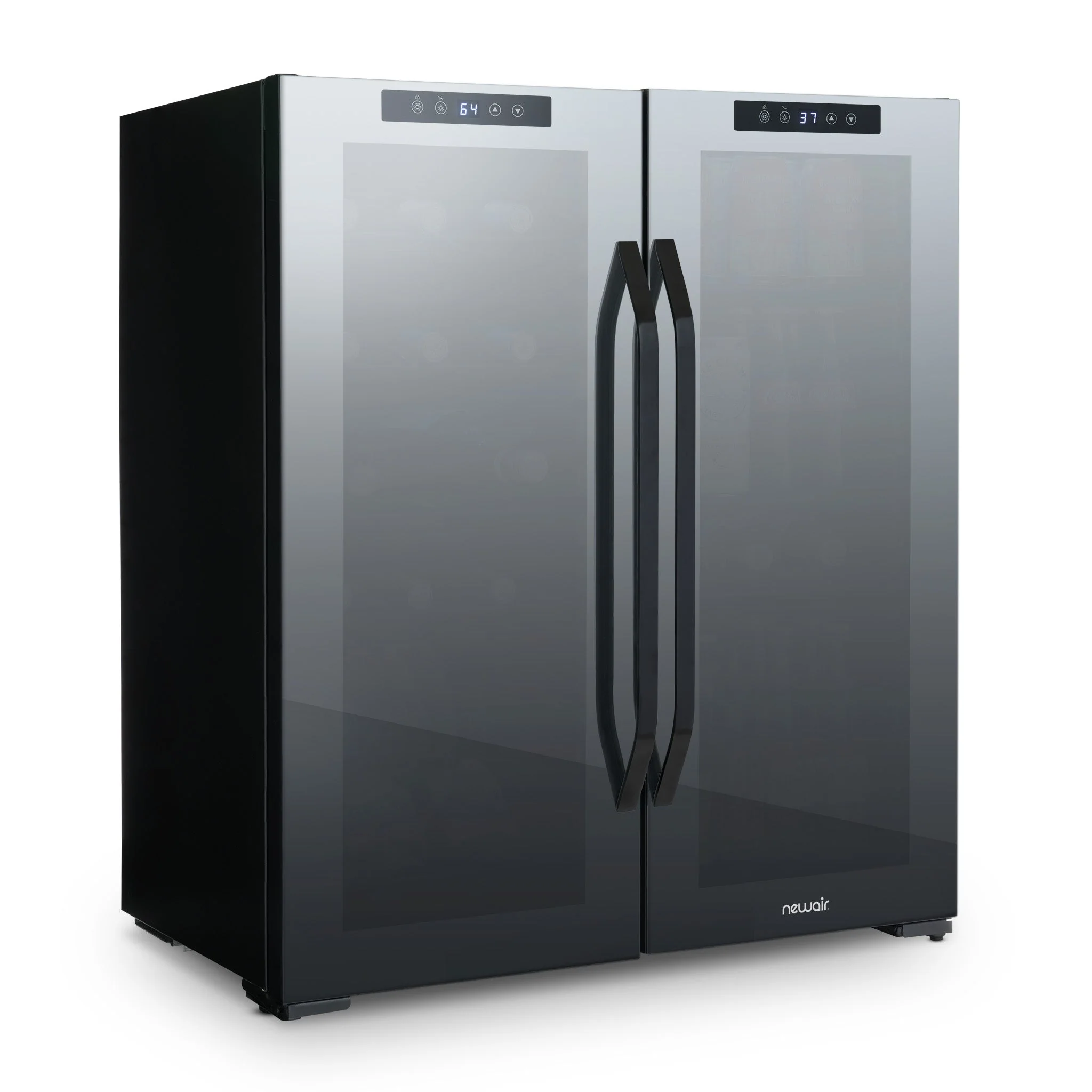 Newair 59-Can, 18-Bottle Freestanding Dual Zone Beverage Fridge - 27.4