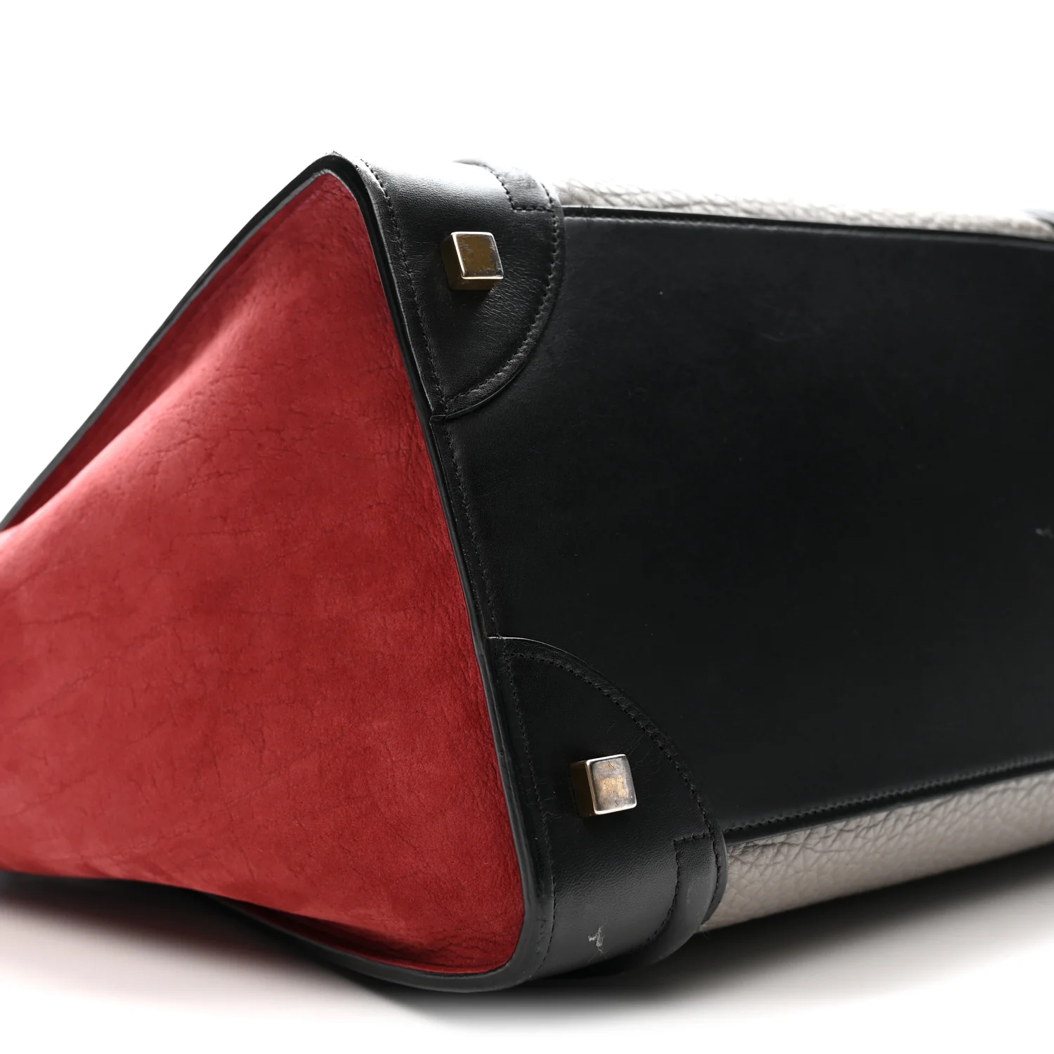 Bullhide Calfskin Suede Mini Tri-Color Luggage Dark Ruby