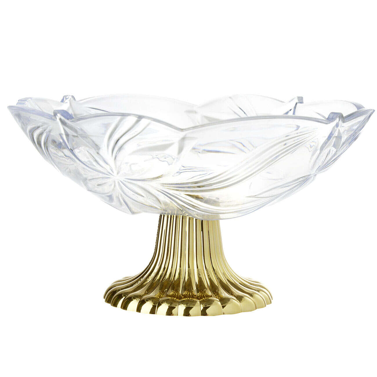 Corbeille à fruit plastique pied doré Ø24xH13cm