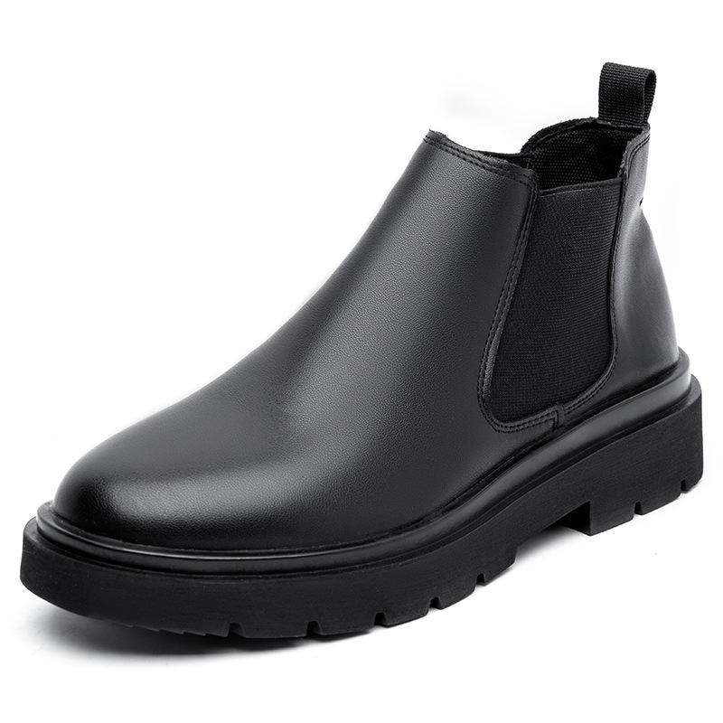 High-top Leather Thick-soled Short Boots