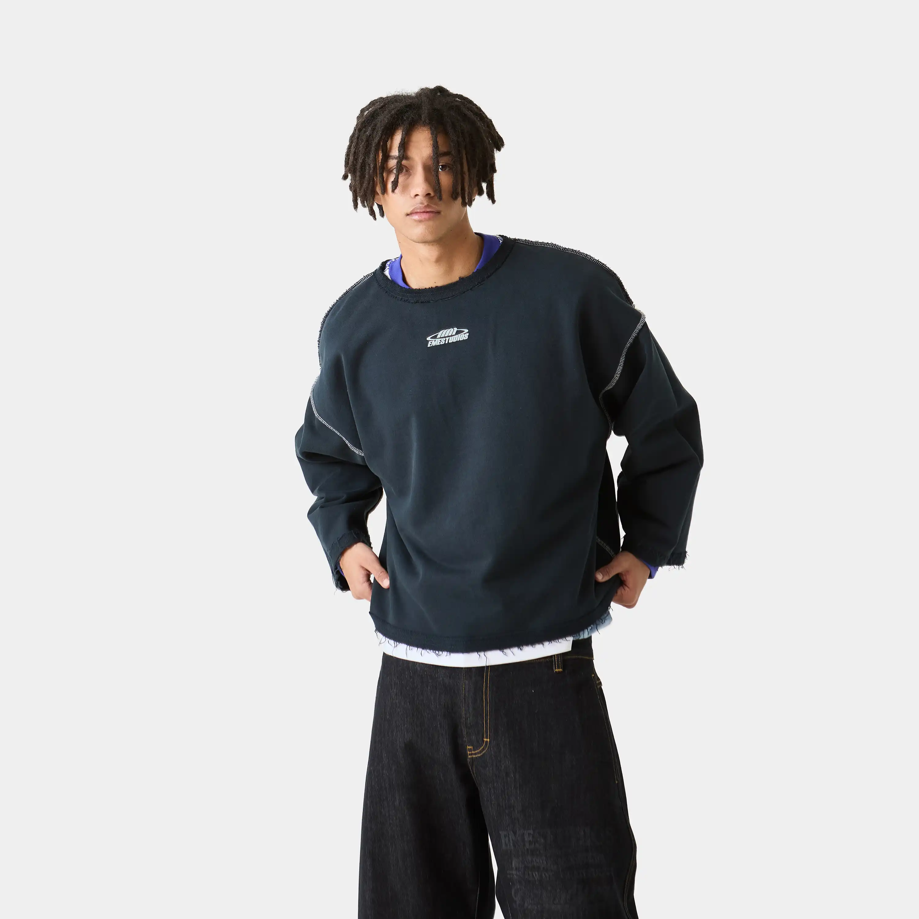 Suit Navy Oversized Crewneck