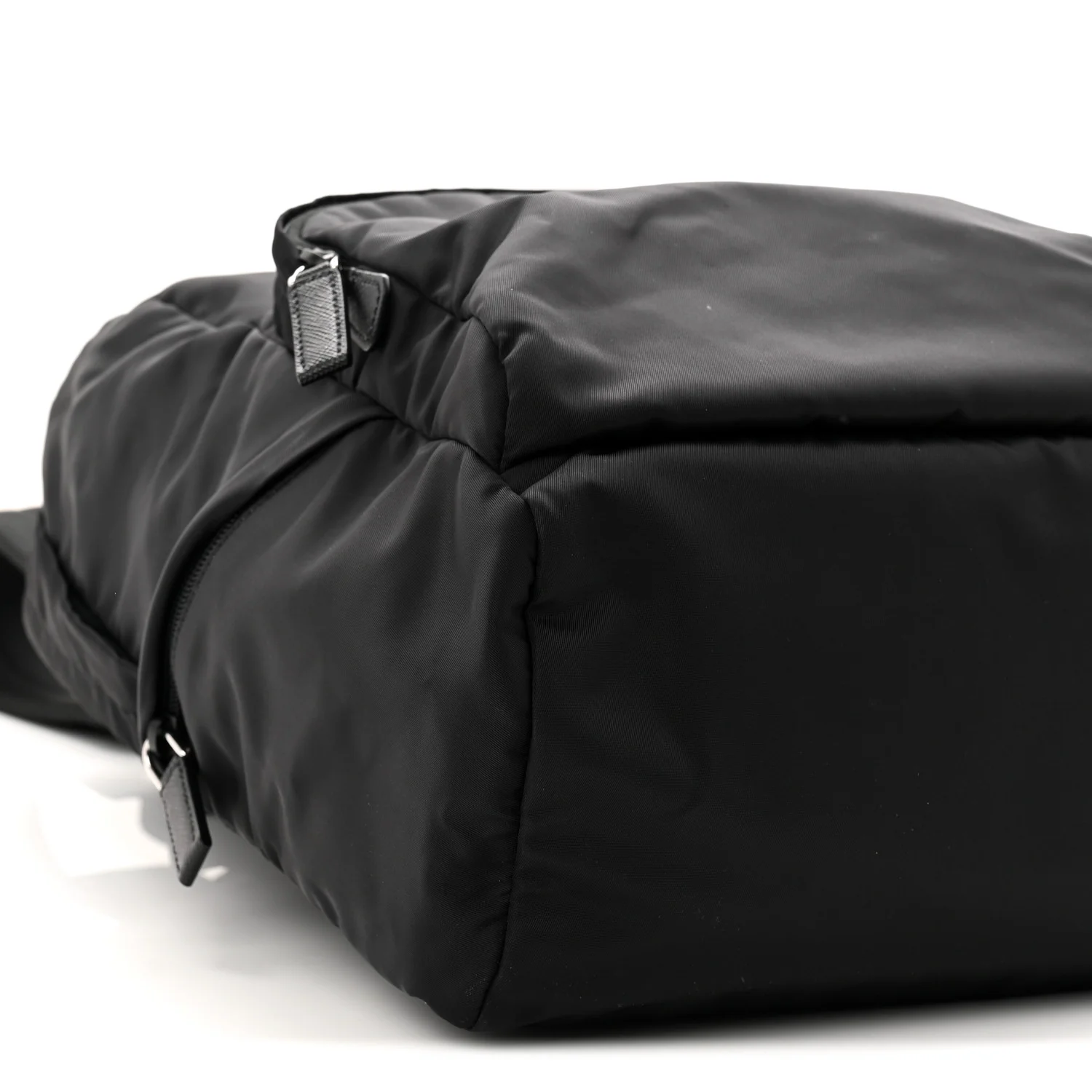 Re-Nylon Saffiano Zip Backpack Black