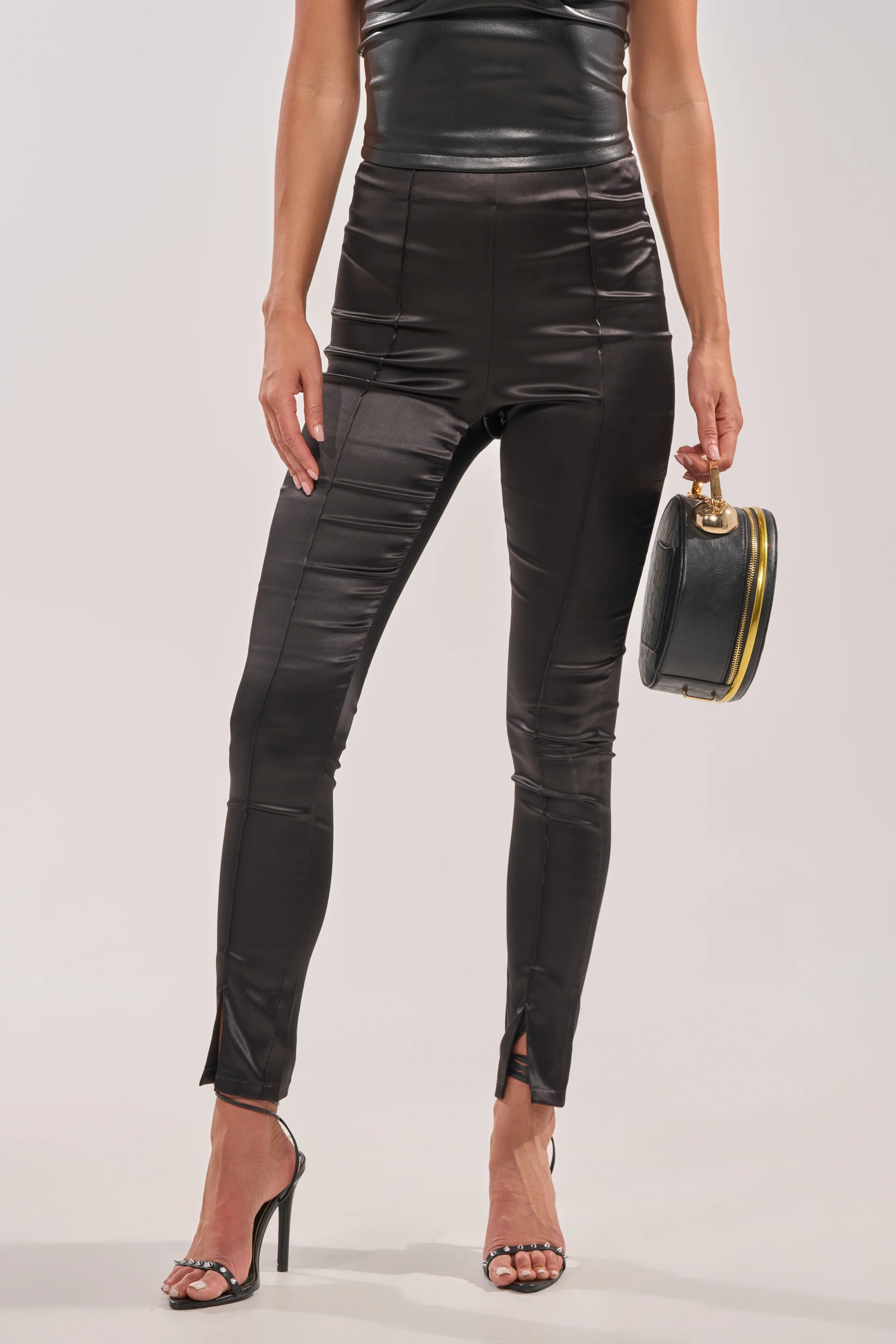 HIT THE LIGHTS SATIN SLIT LEGGING - Akira Store