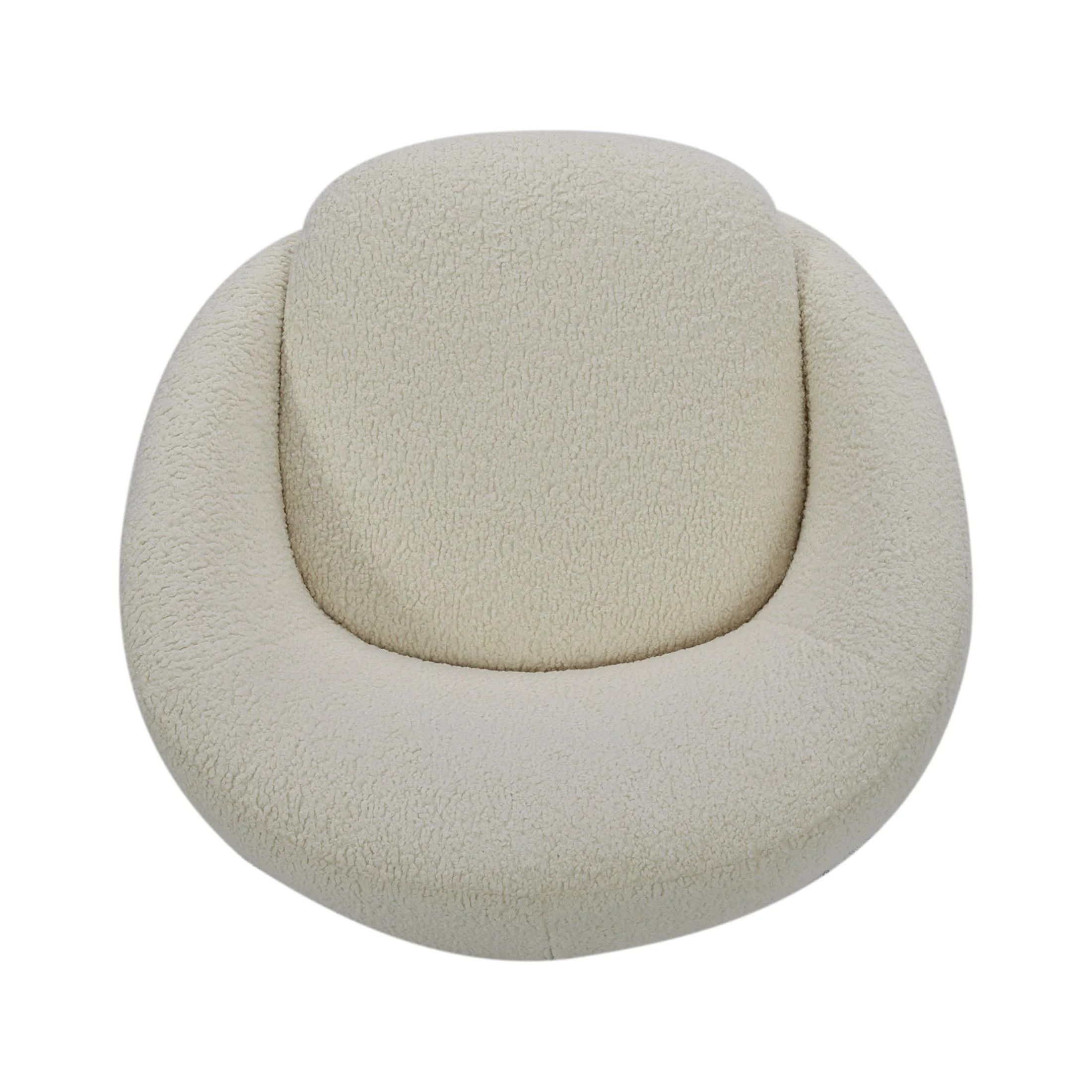 Better Homes & Gardens Mira Swivel Accent Chair, Cream Shearling
