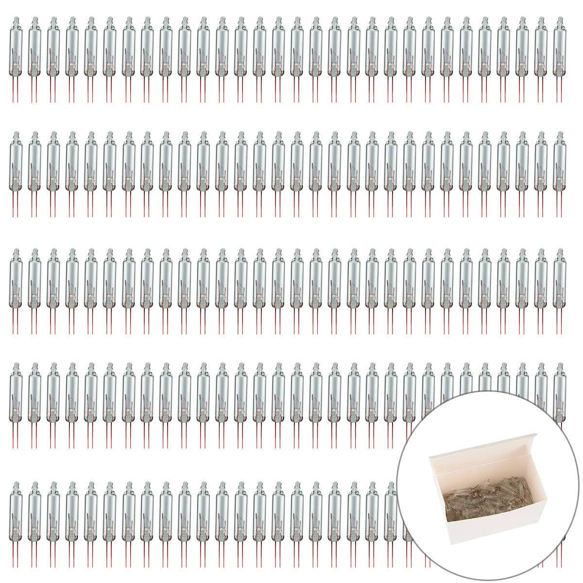 Blue_Stone Christmas Replacement Mini Light Bulbs 2.5 V 0.17 A Clear Glass Bulbs for Christmas Trees Incandescent Lights