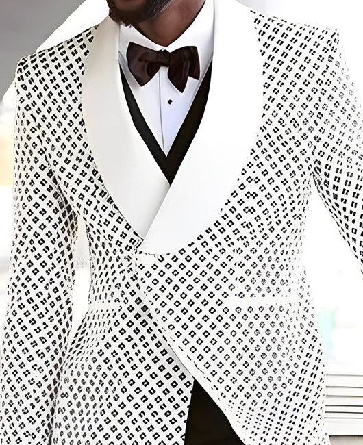 OK Elegant Blazer à imprimé intégral et col à revers, un bouton