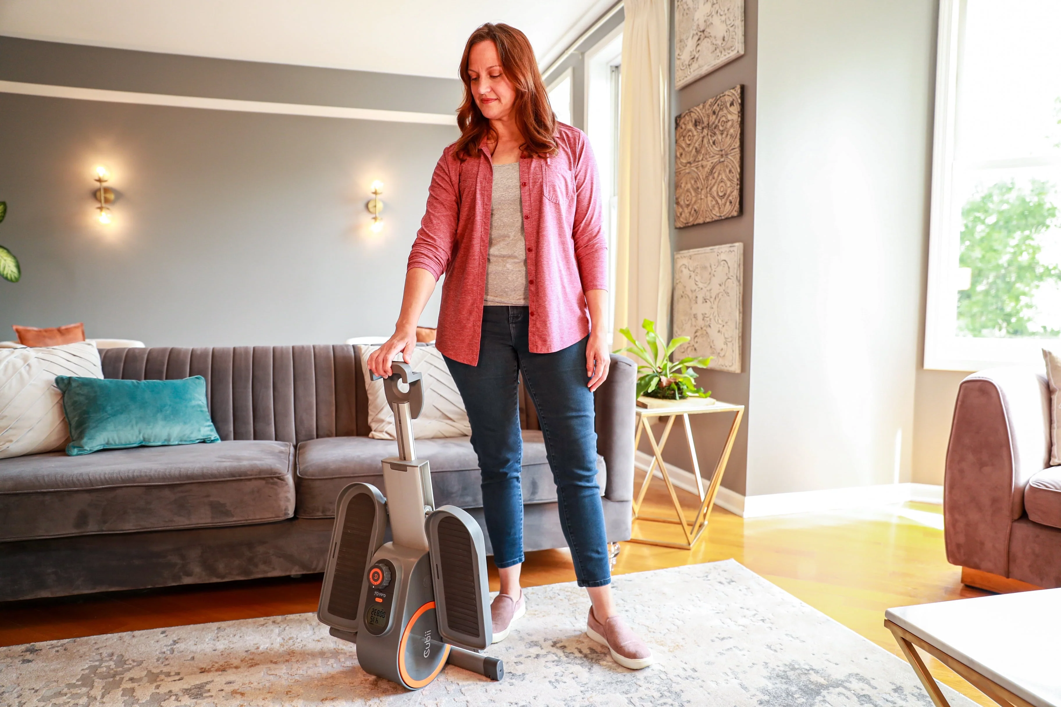 Cubii Go, Seated Elliptical Trainer with Wheels and Handle, 8 Adjustable Magnetic Resistance Levels
